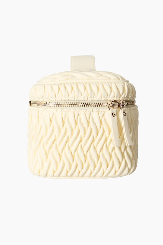 Quilted Boxy Makeup Bag - Yellow/Light beige/Blue/Black - 2