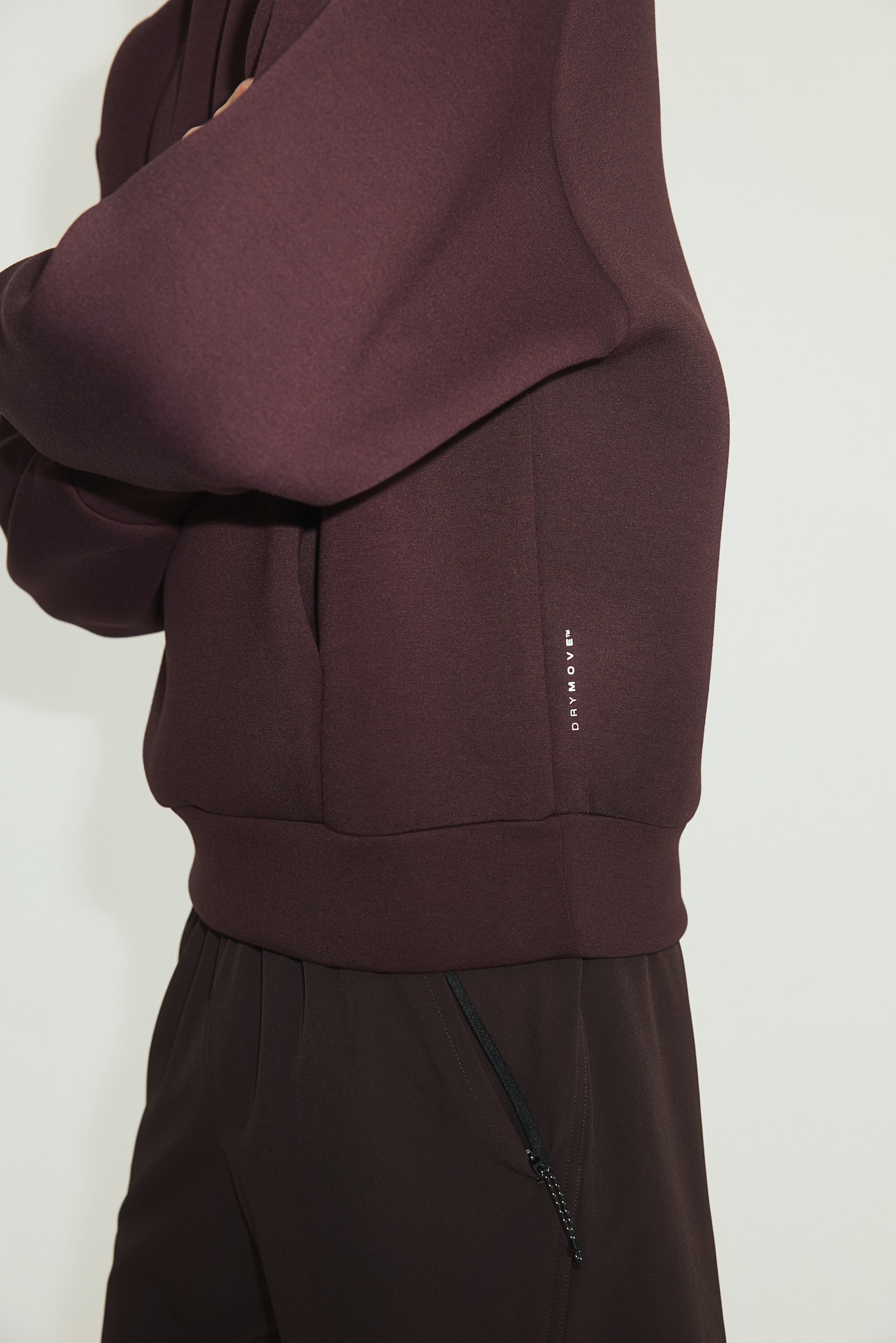 Oversized Fit Sports hoodie with DryMove™ - Dark brown/Beige/Black - 7