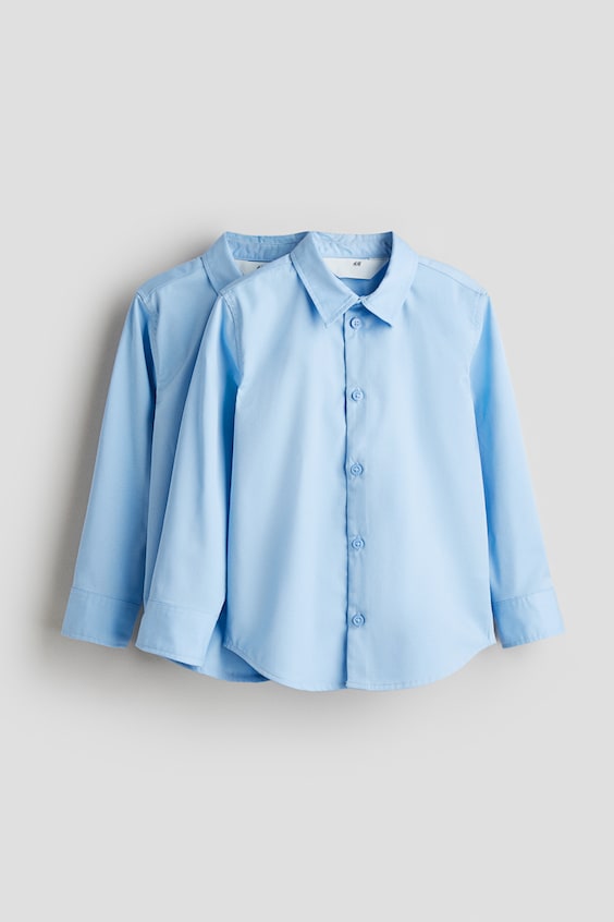 Детские рубашки H&M 2-pack Easy-iron Shirts