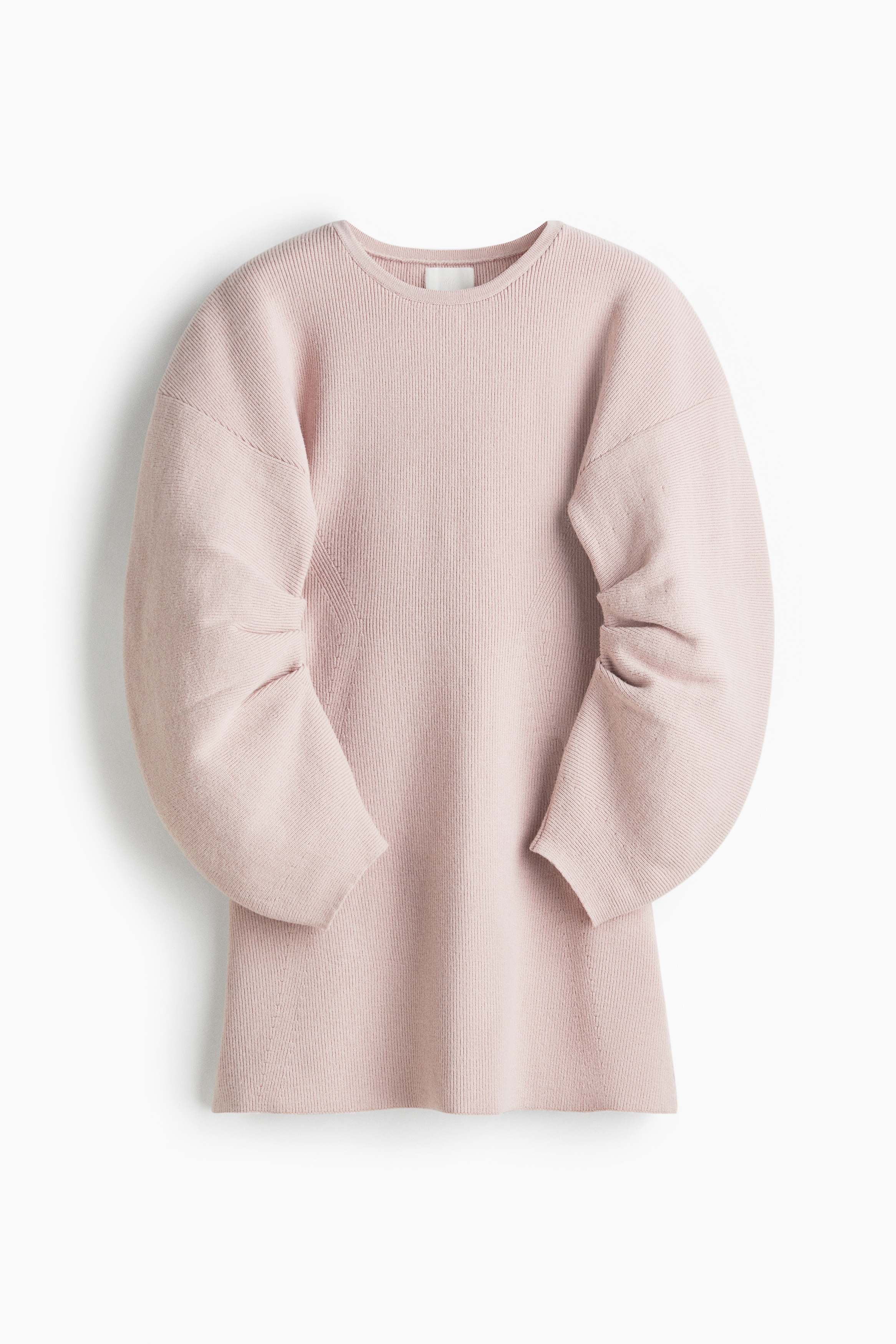 Viscose-Blend Rib-Knit Dress - Light dusty pink/Cream