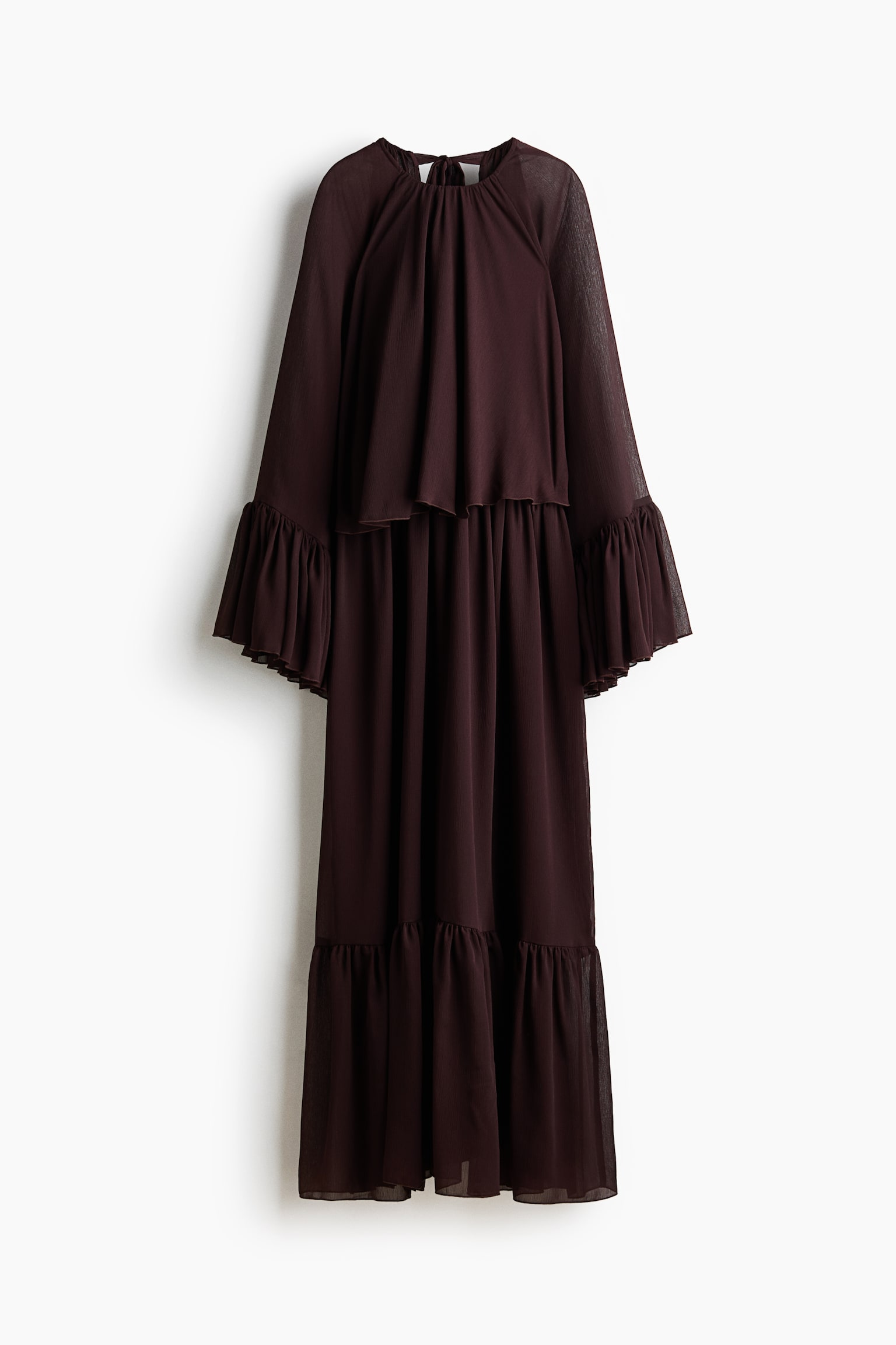 Vestido oversized con apariencia de capas - Café oscuro - 2