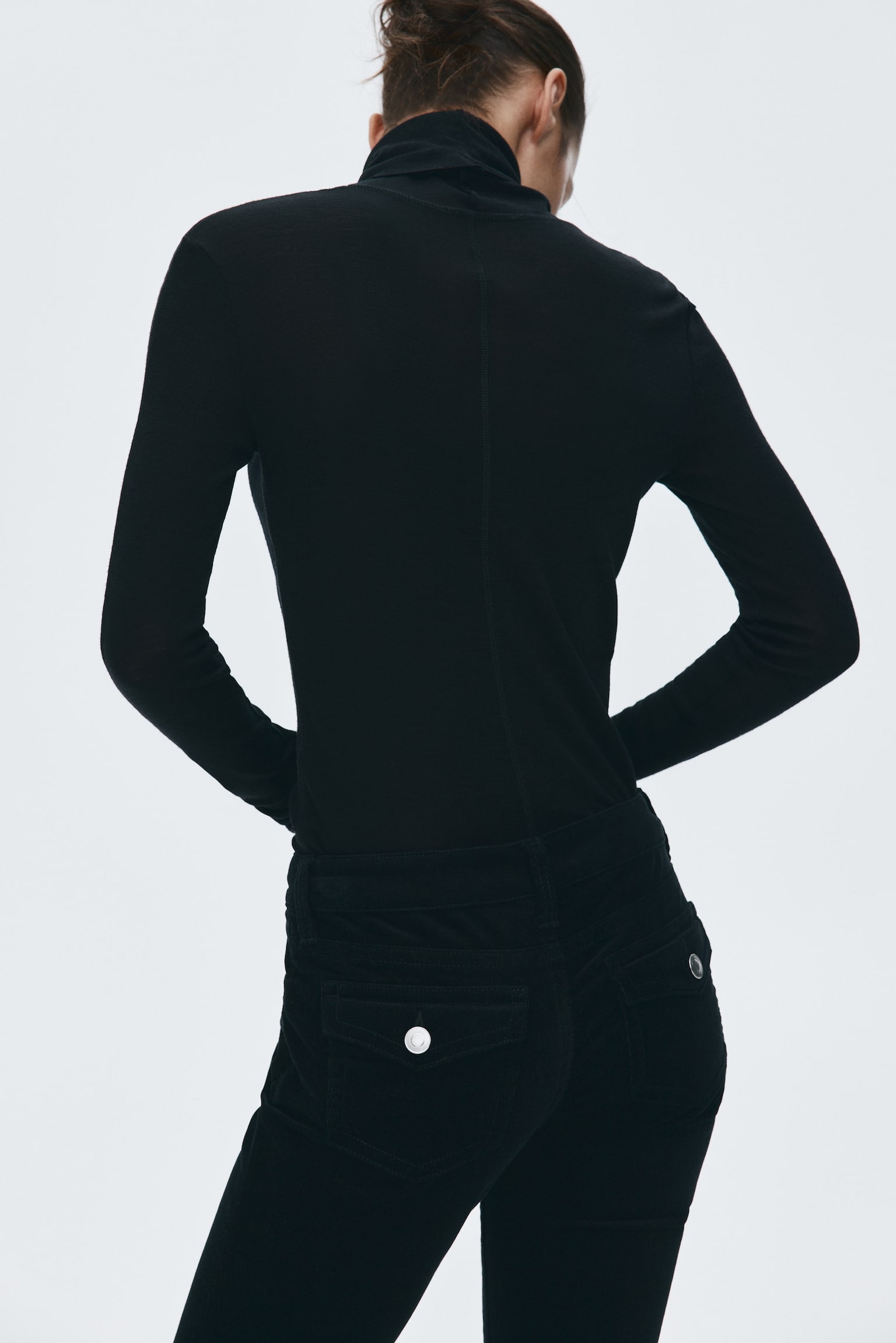 Flared Corduroy Pants - Black/Dark green/Dark brown - 5