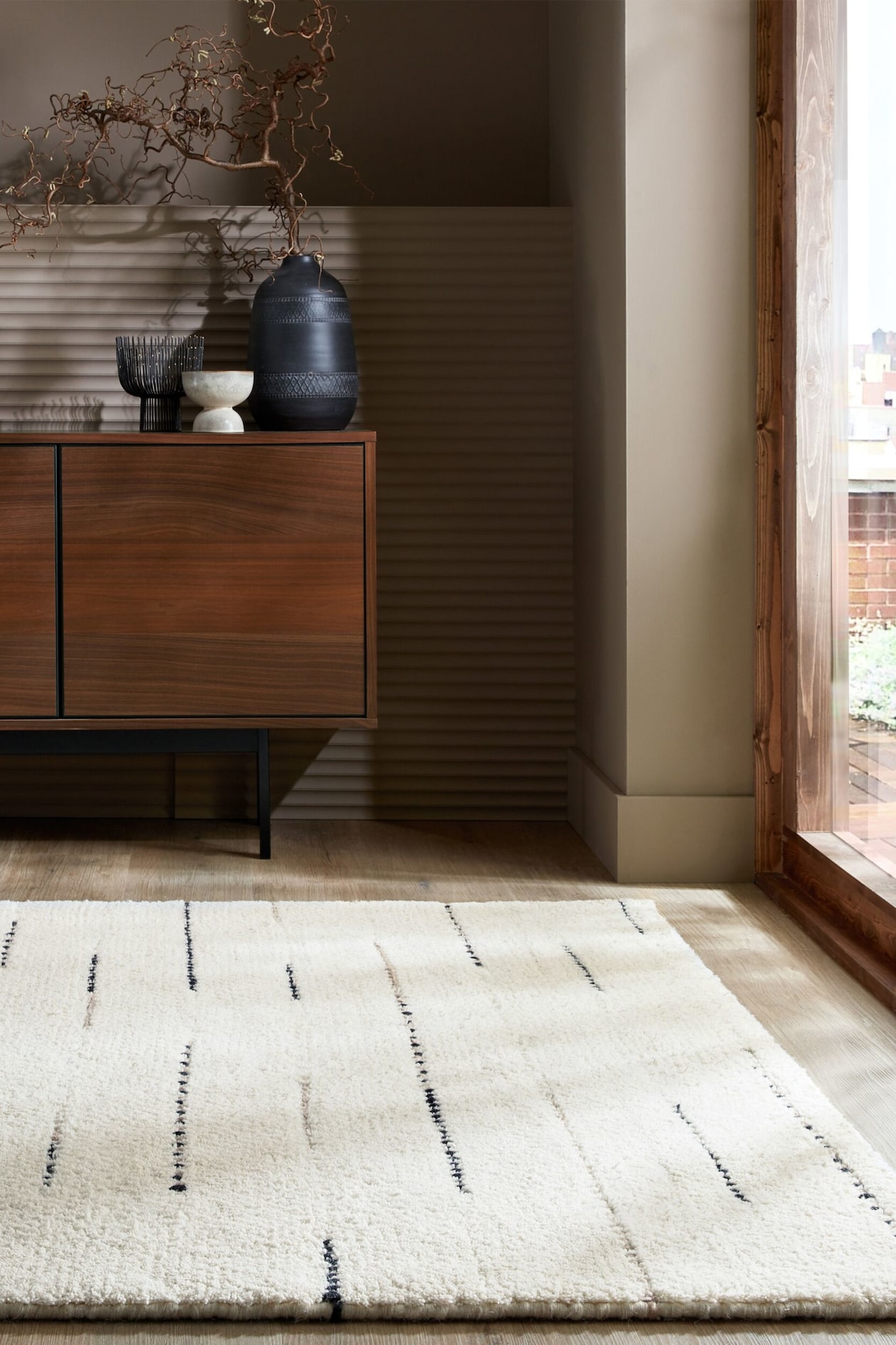 Dottie Linear Wool Rug - Black/white - Flair Rugs - HOME | H&M BE