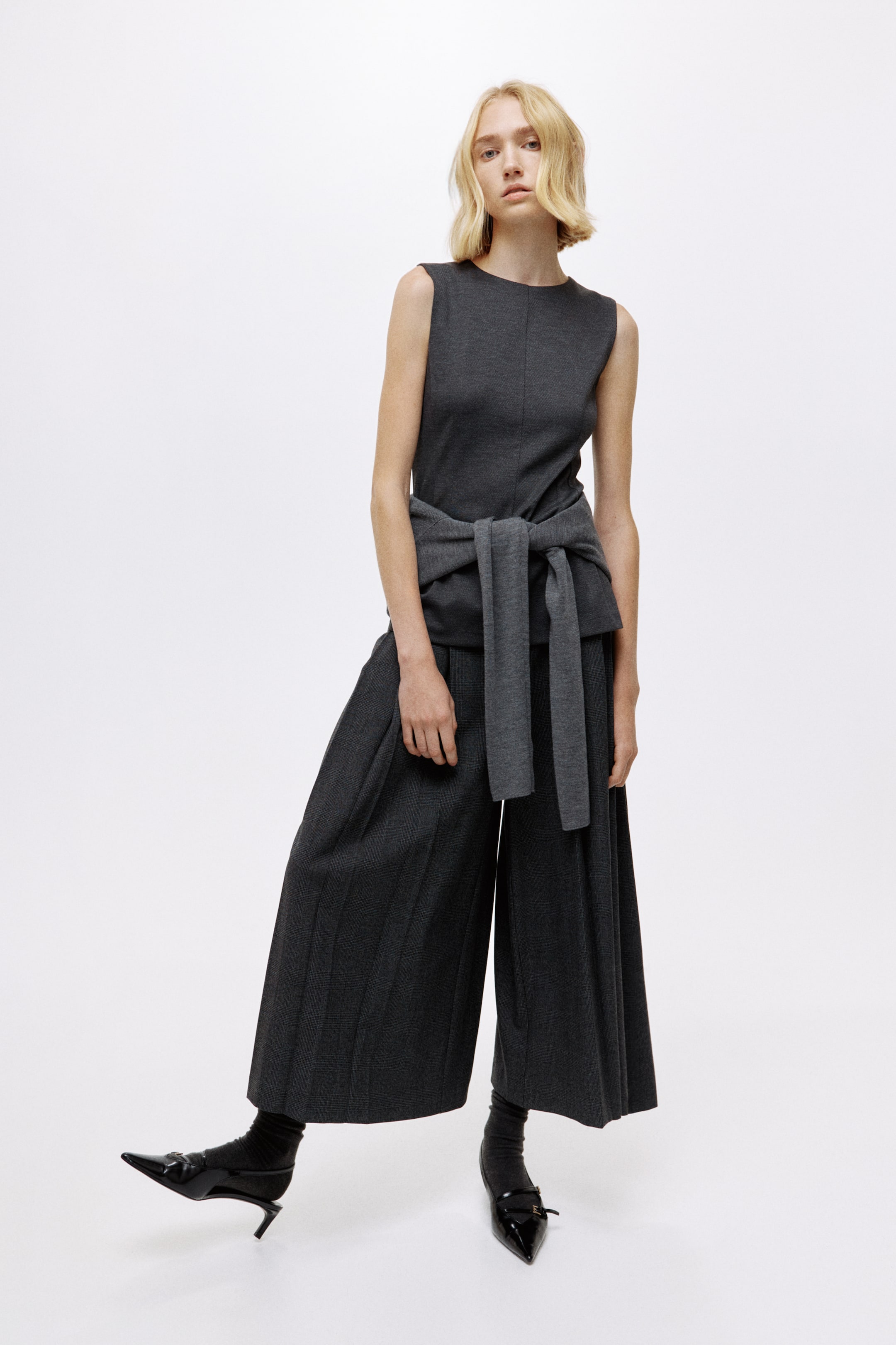 拡大画像を表示: Punto di Roma peplum top - ダークグレーメランジ - レディース | H&M JP 1