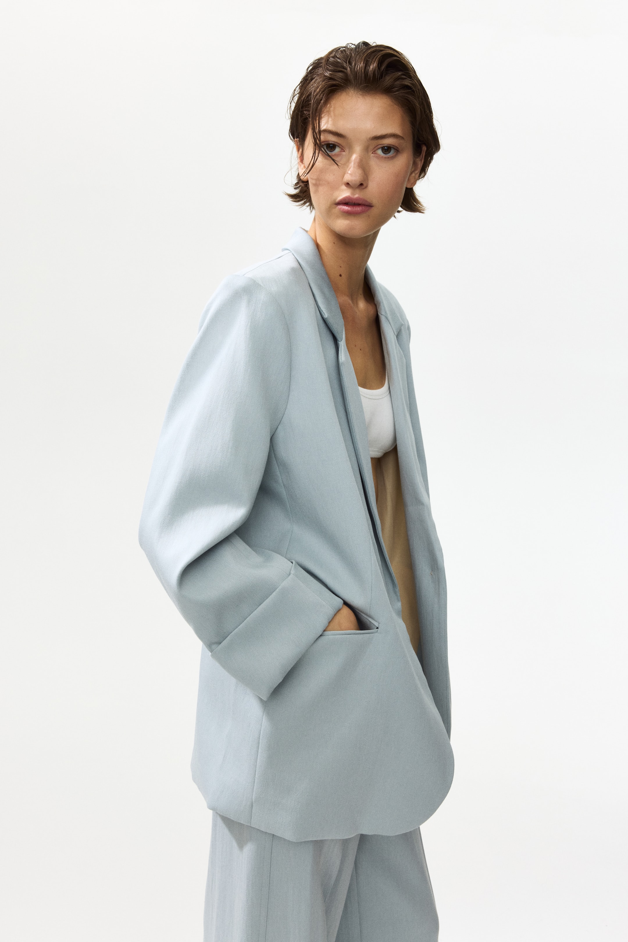 Linen-Blend Blazer