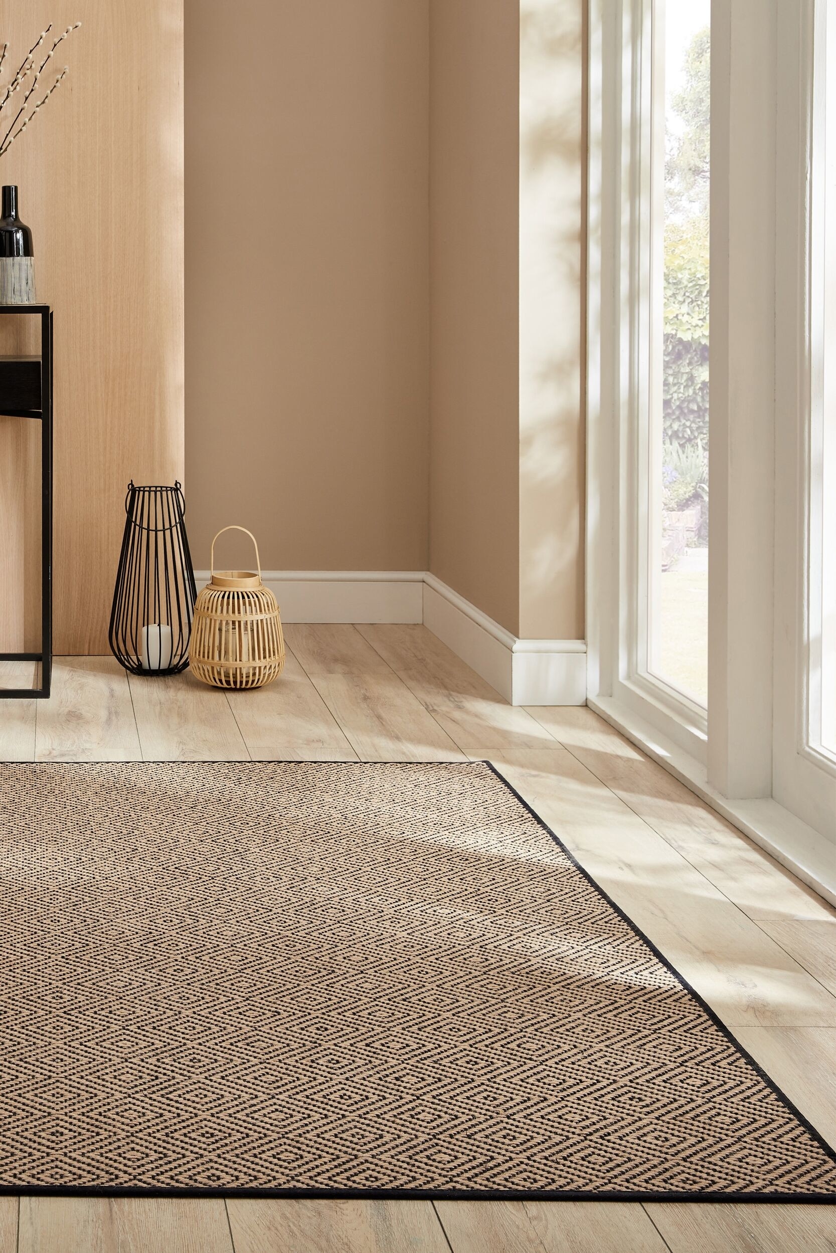 Diamond Border -juuttimatto - Musta