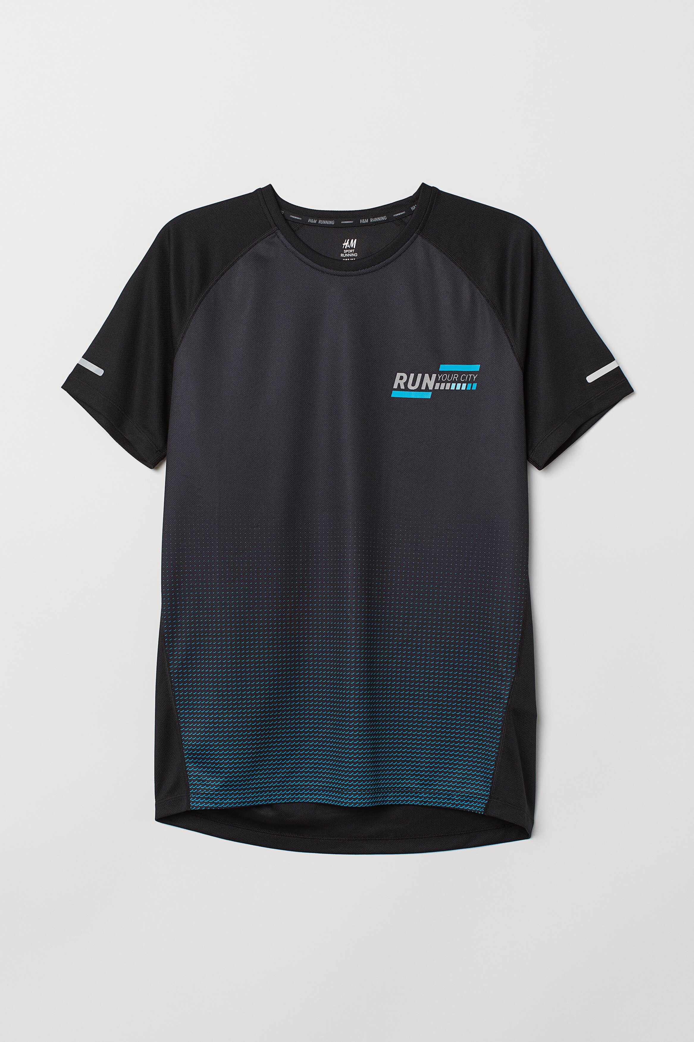 Short-sleeved running top - Black/Run Your City - Men | H\u0026M