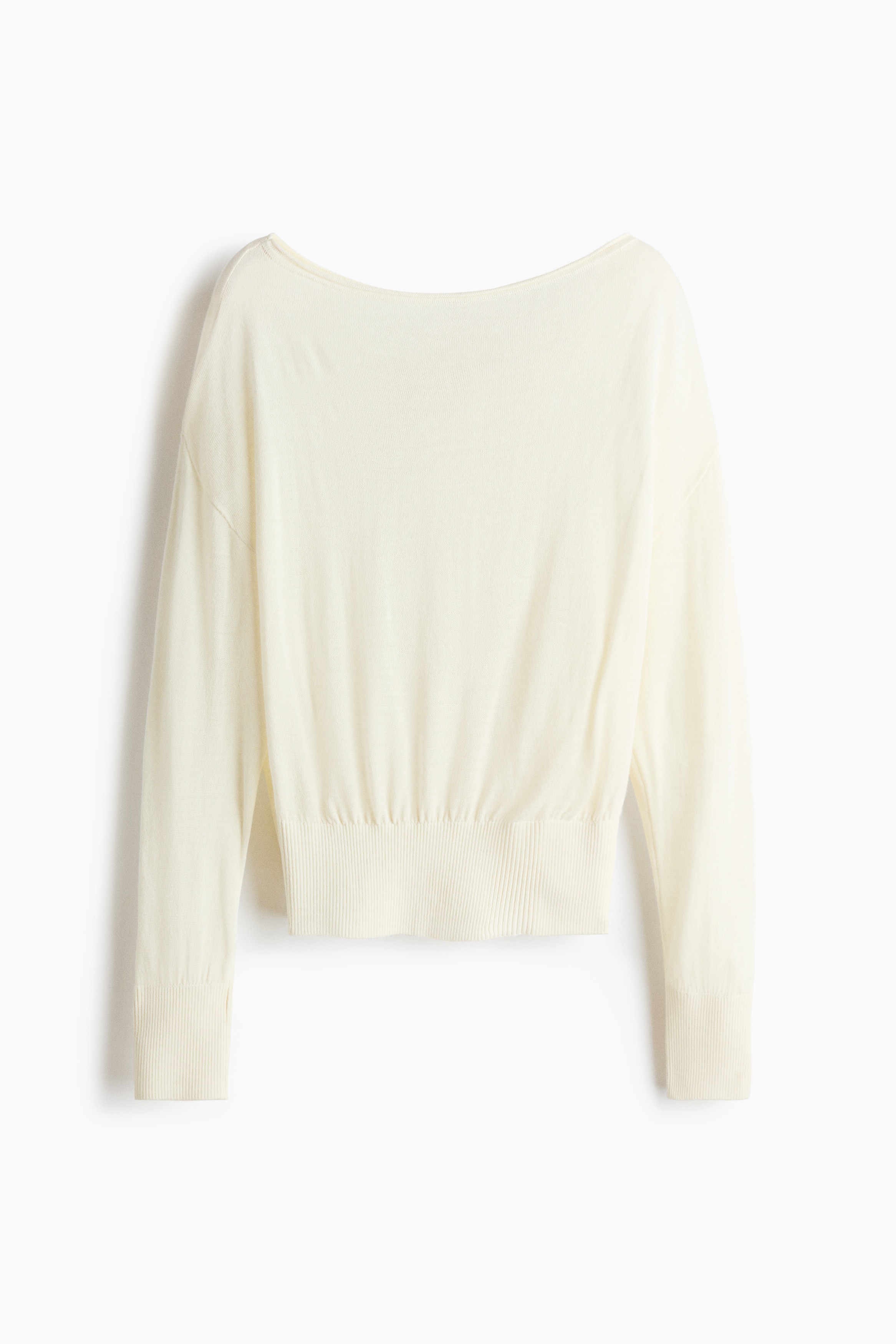 Haut asymétrique en tricot fin - Crème/Brun/Noir