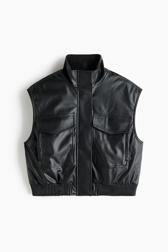 Женские жилеты H&M Oversized Coated Vest