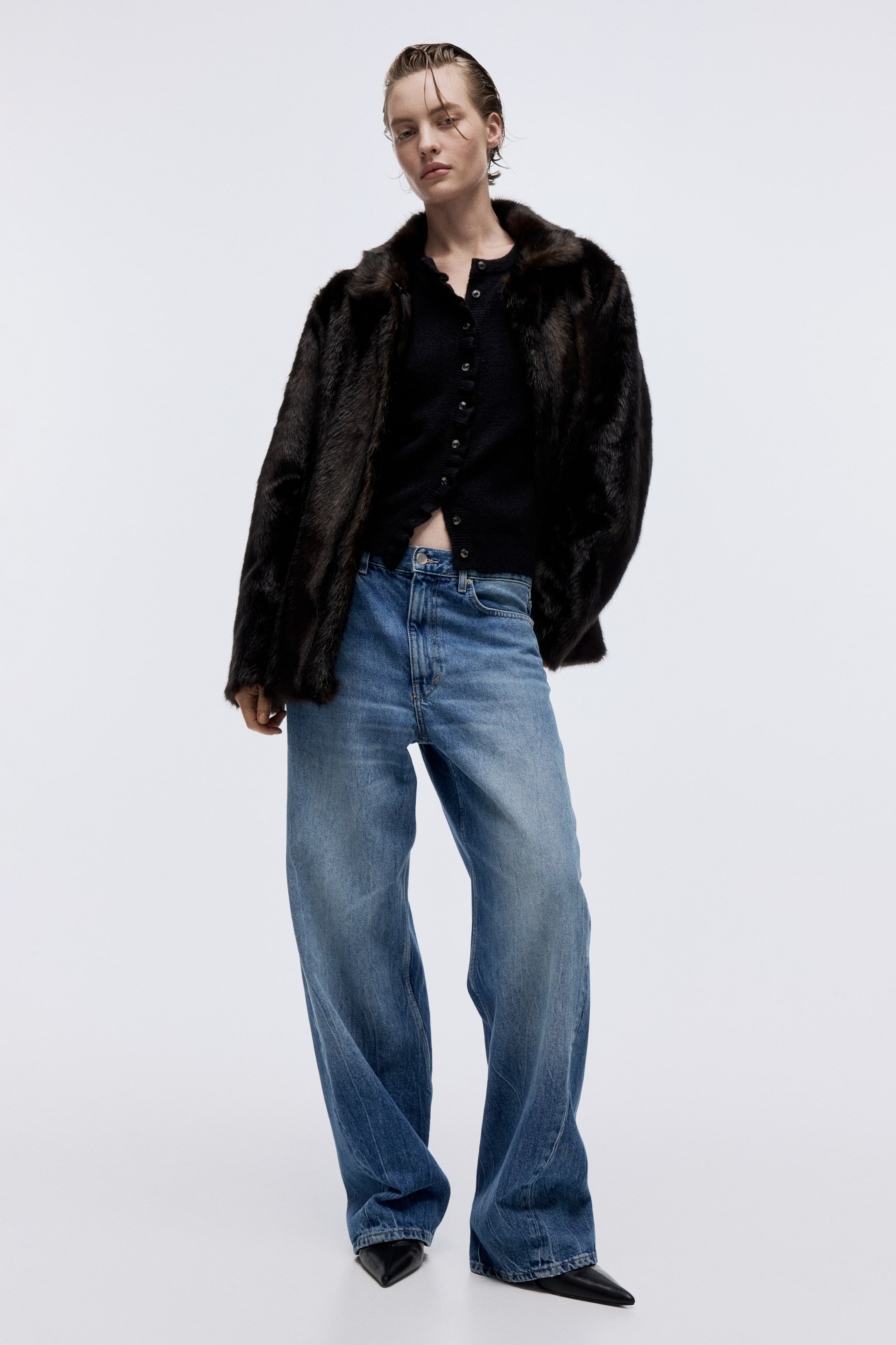 Vis større bilde: Cardigan med volanger - Sort - DAME | H&M NO 4