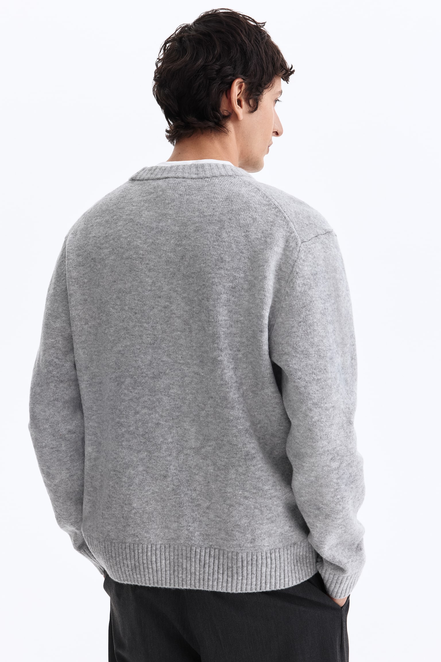 Regular Fit Brushed jumper - Grey marl/Beige marl/Light blue/Burgundy/Dark grey - 6