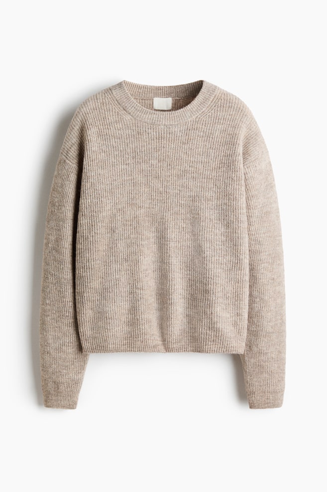 Knit Sweater - Light taupe melange/Light beige melange/Light pink/Cream - 1