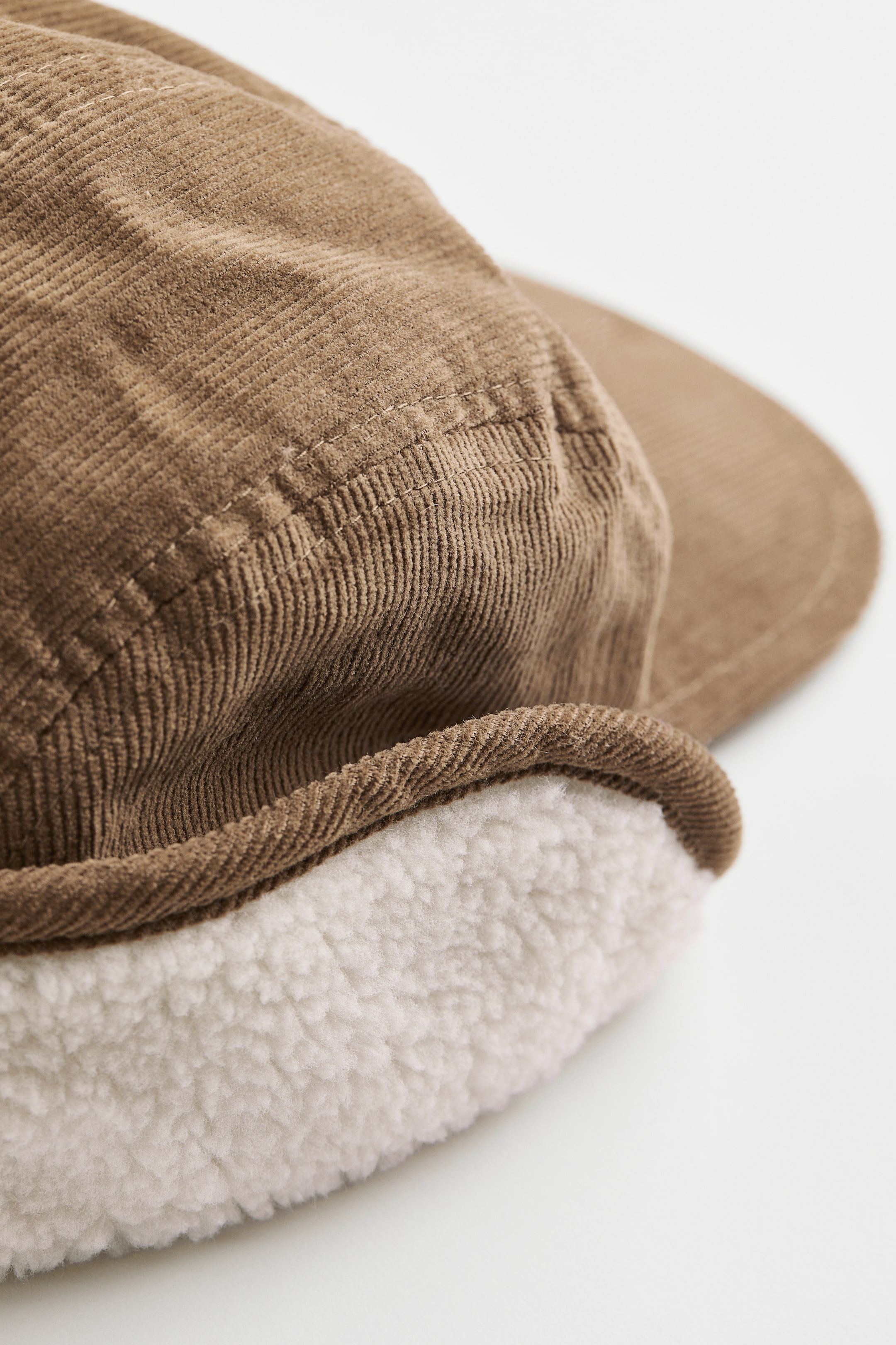 Teddy-lined Corduroy Cap