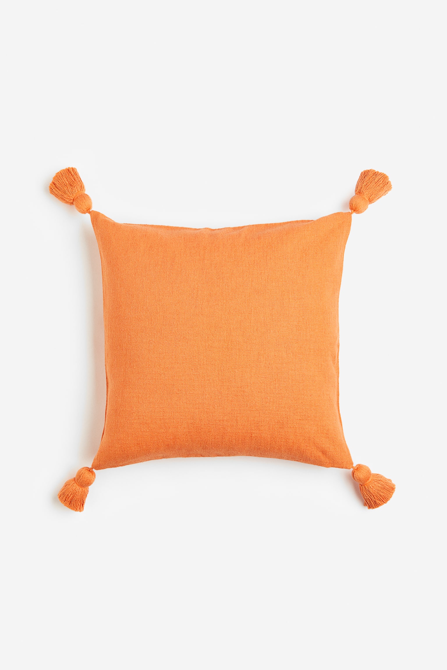 Tasselled cushion cover - Orange/Dark beige/Light beige/Light khaki green - 1