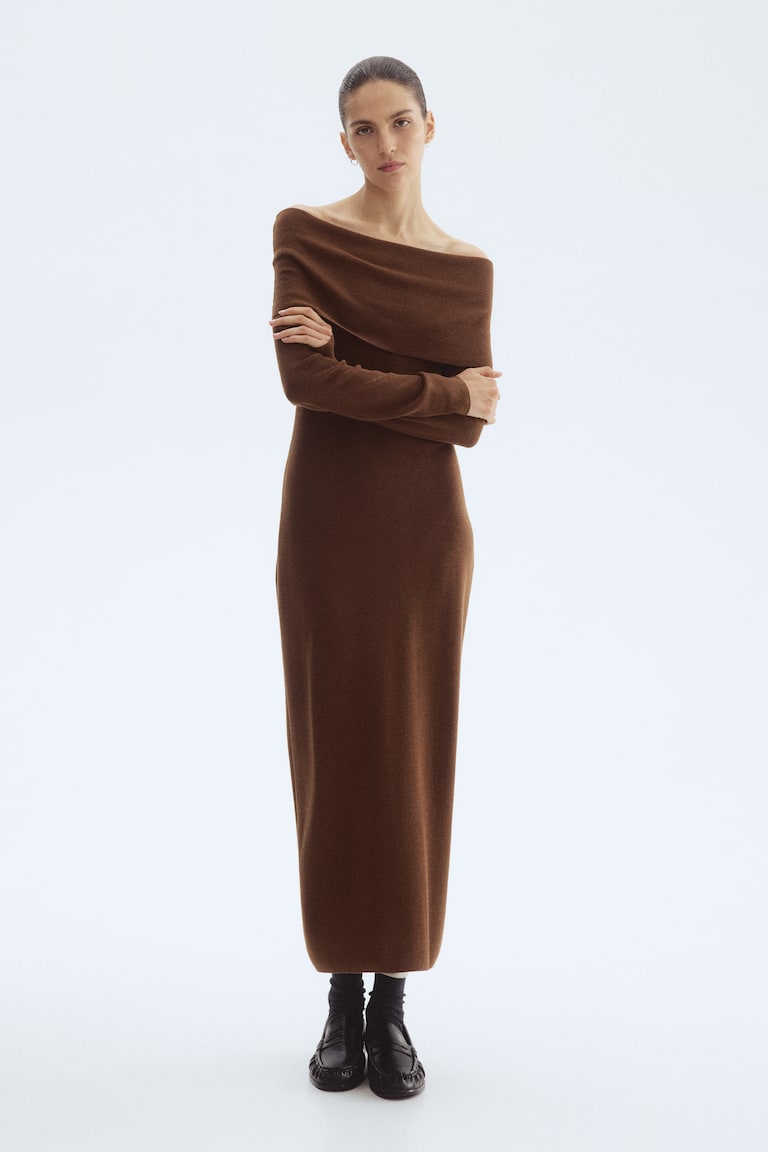 chinese dress ladies Cruising Sunset Off Shoulder Dress Chocolate– Selfie Leslie main image 1