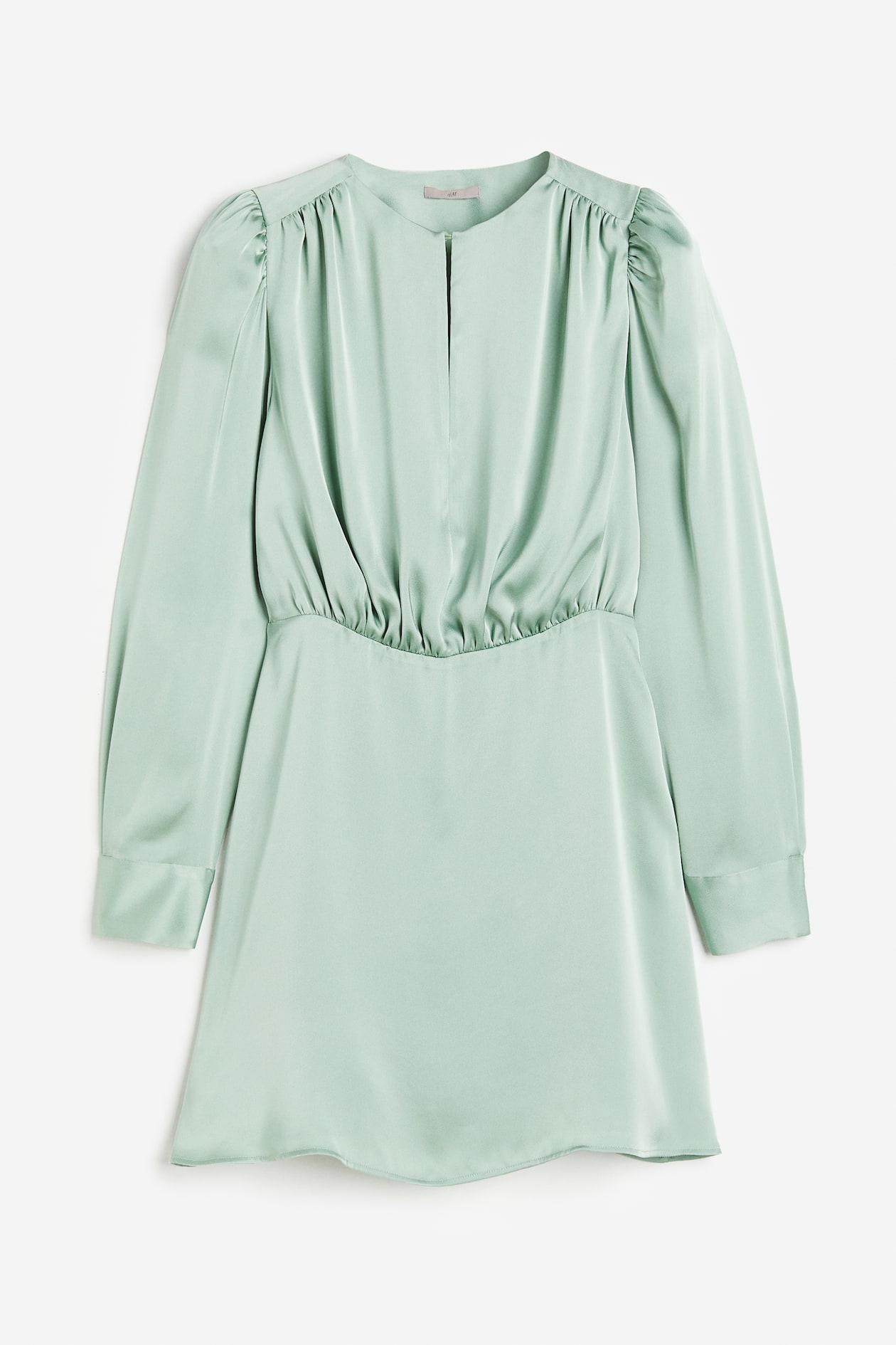 Women's Mint green Gathered satin dress | H&M MY