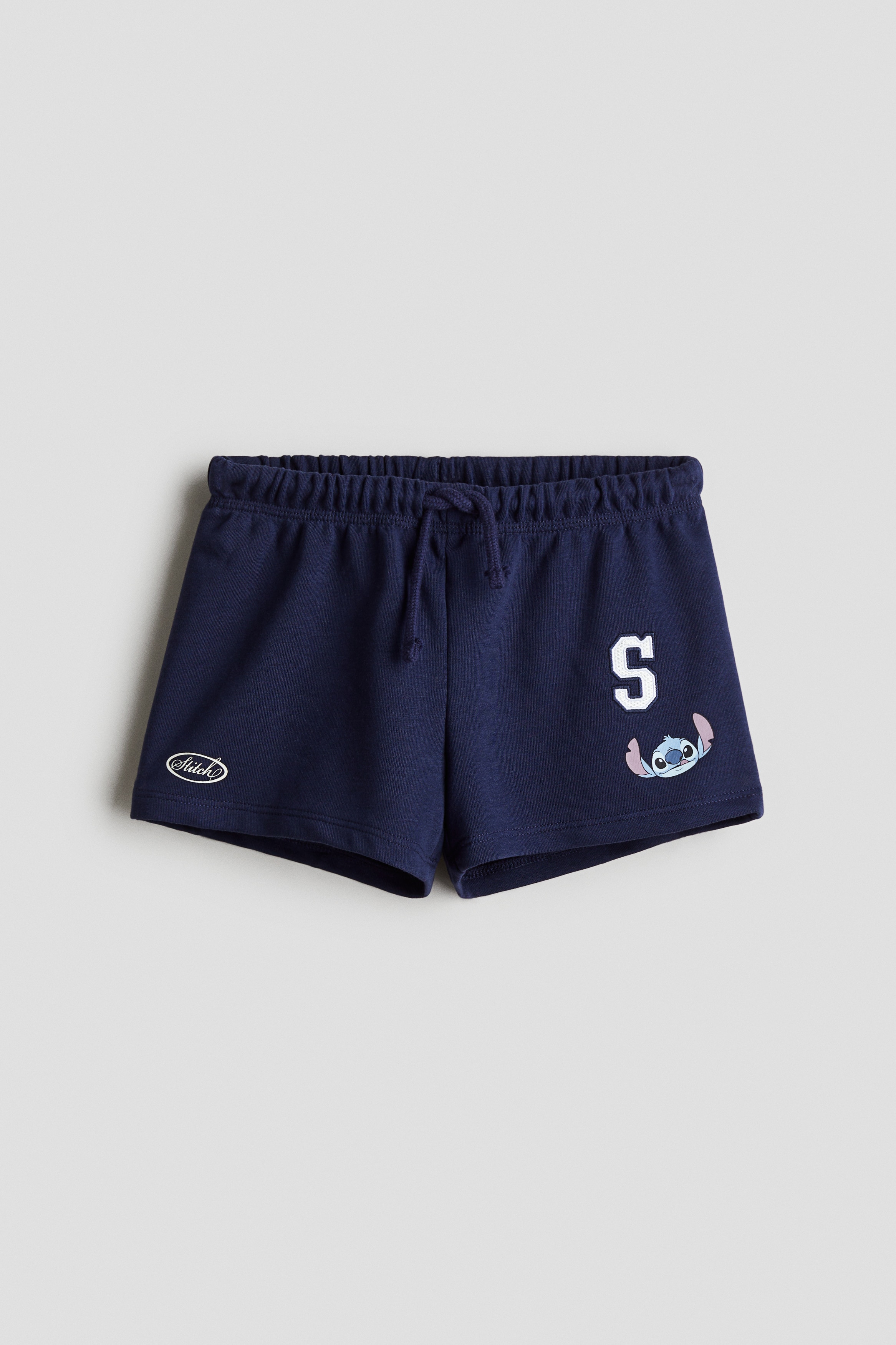hm✳︎♡ Dark blue/Lilo & Stitch Motif-Detail Sweatshorts for kids | H&M US