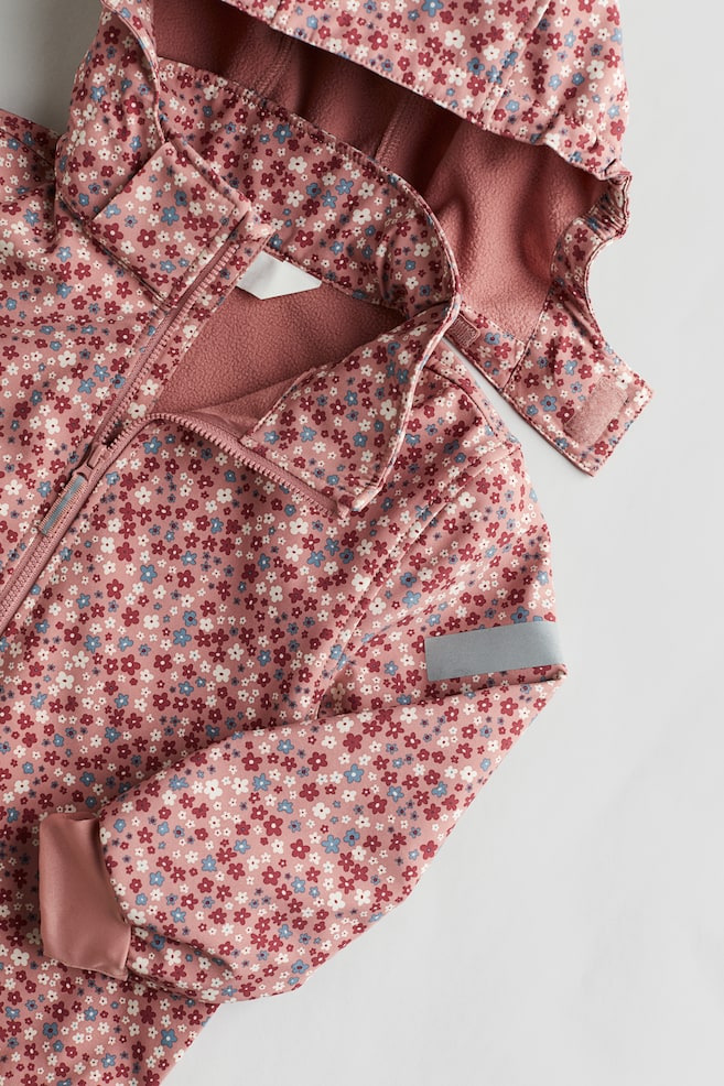 Water-resistant Softshell Jacket - Dark dusty pink/floral/Light beige/patterned/Dark blue/dinosaurs - 6