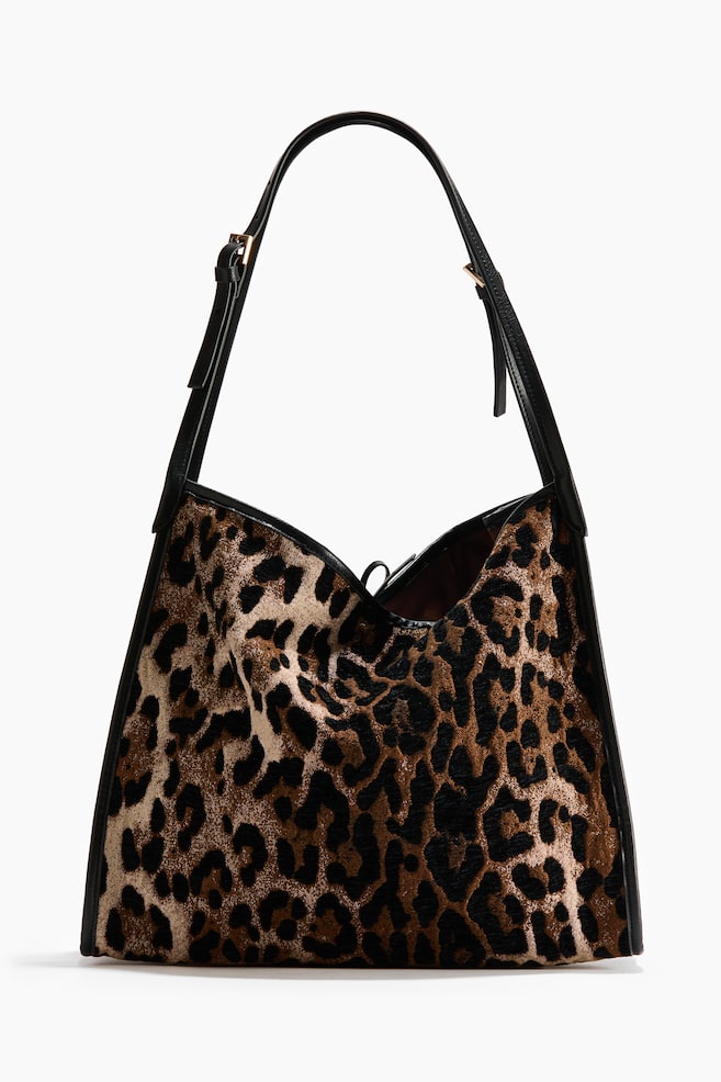 Bolso tote - Beige/Estampado de leopardo - 1