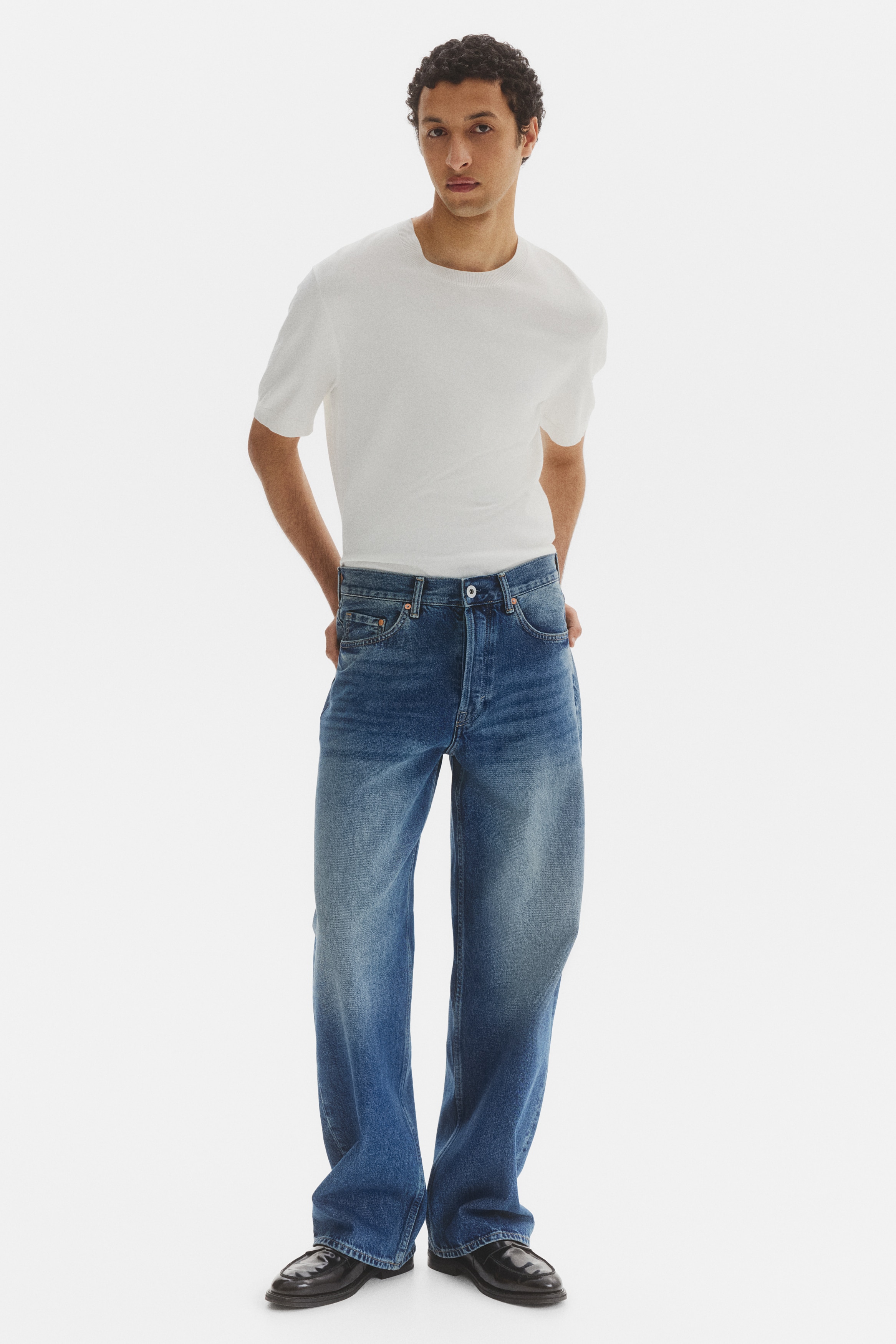 Loose Jeans-Denimblau