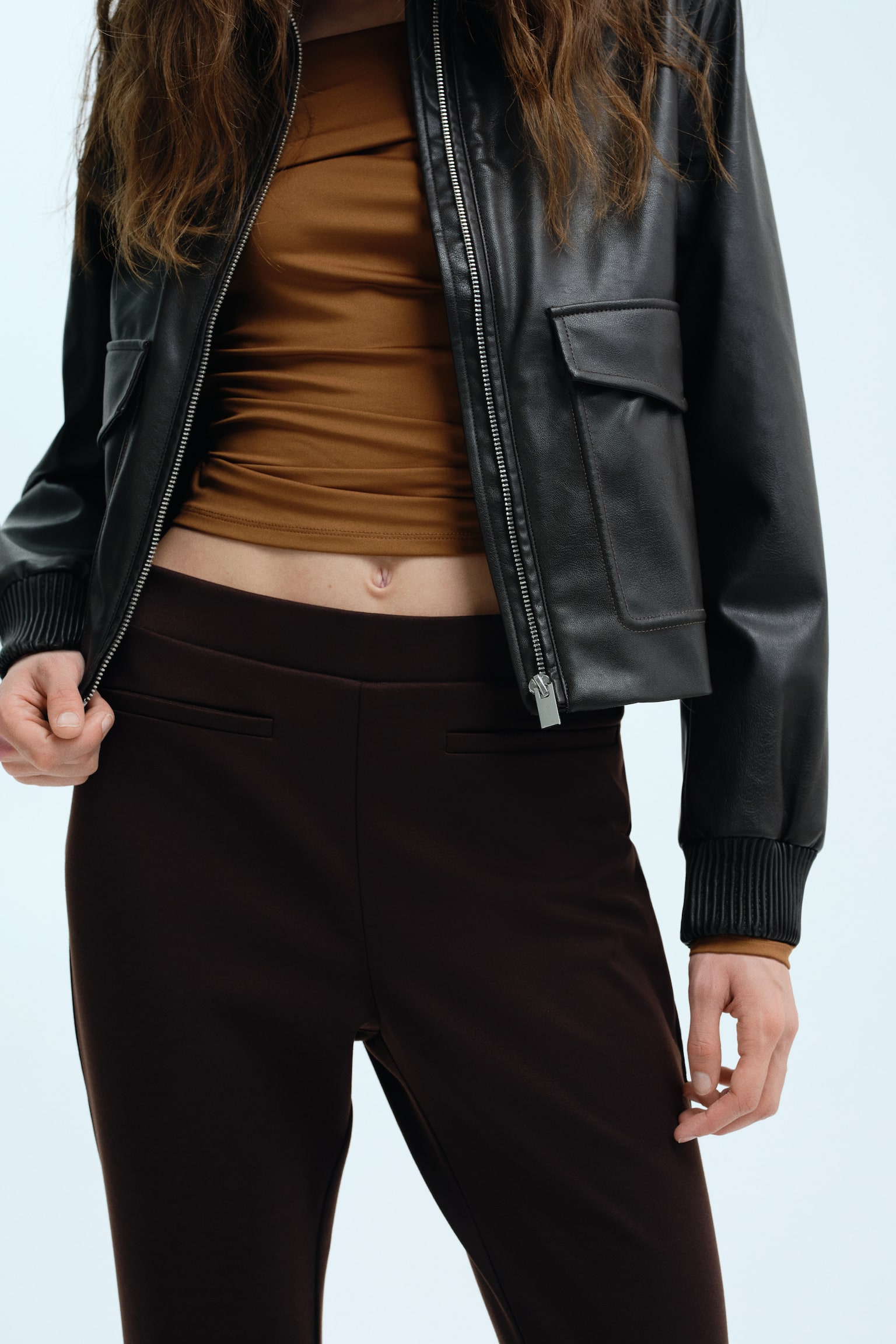 Flared trousers - Dark brown/Black/Plum red - 4