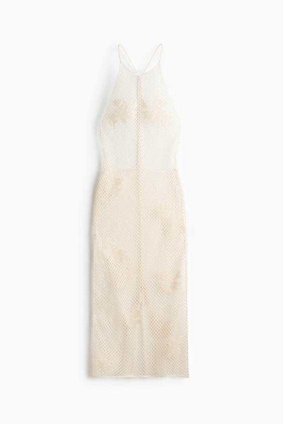 Женские платья H&M Beaded Crochet-Look Halterneck Dress
