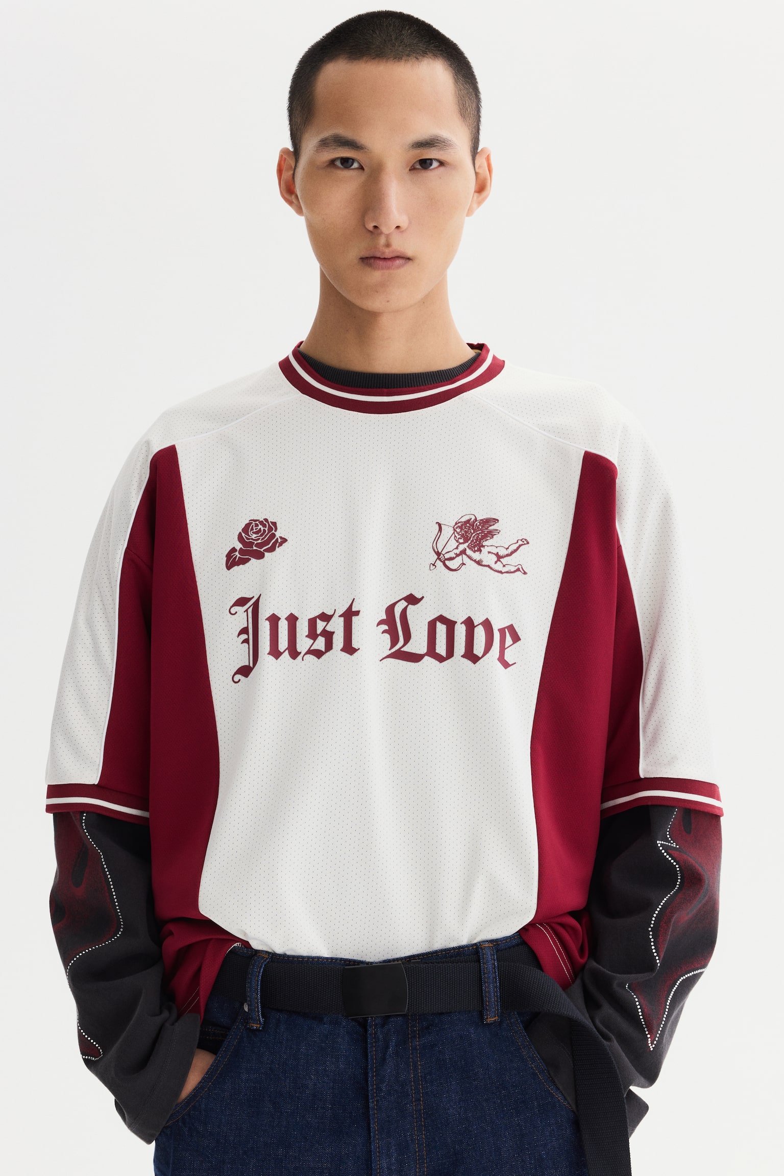 Playera Loose Fit - Blanco/Just Love/Rojo/Just Love - 1