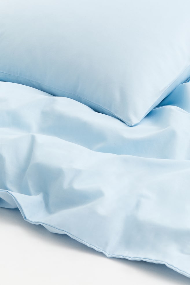 Enkelt sengesett i bomull - Lys pastellblå/Salvie-grønn/Klarblå/Mørk grønn/dc - 3