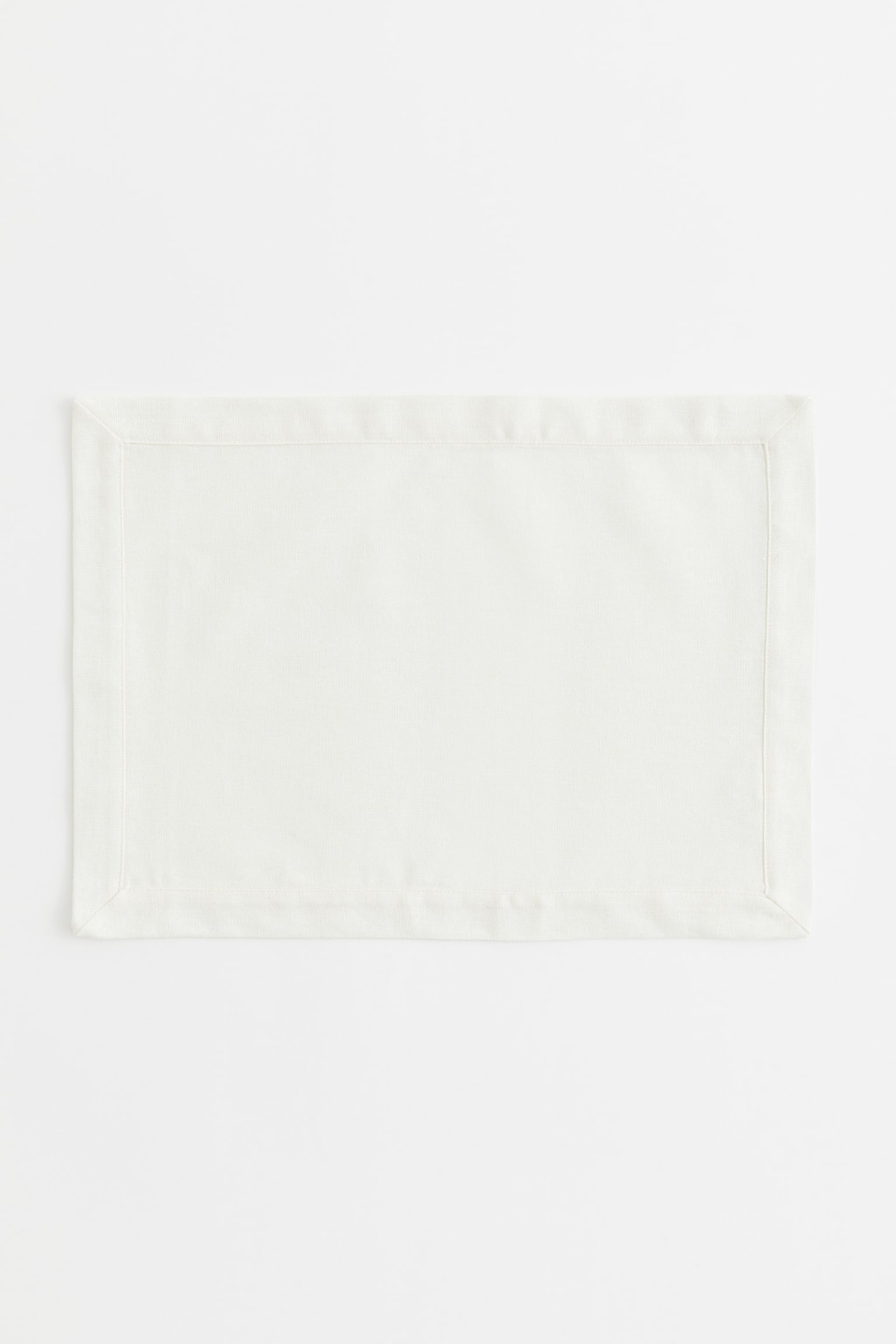 Linen-blend table mat - White - 1