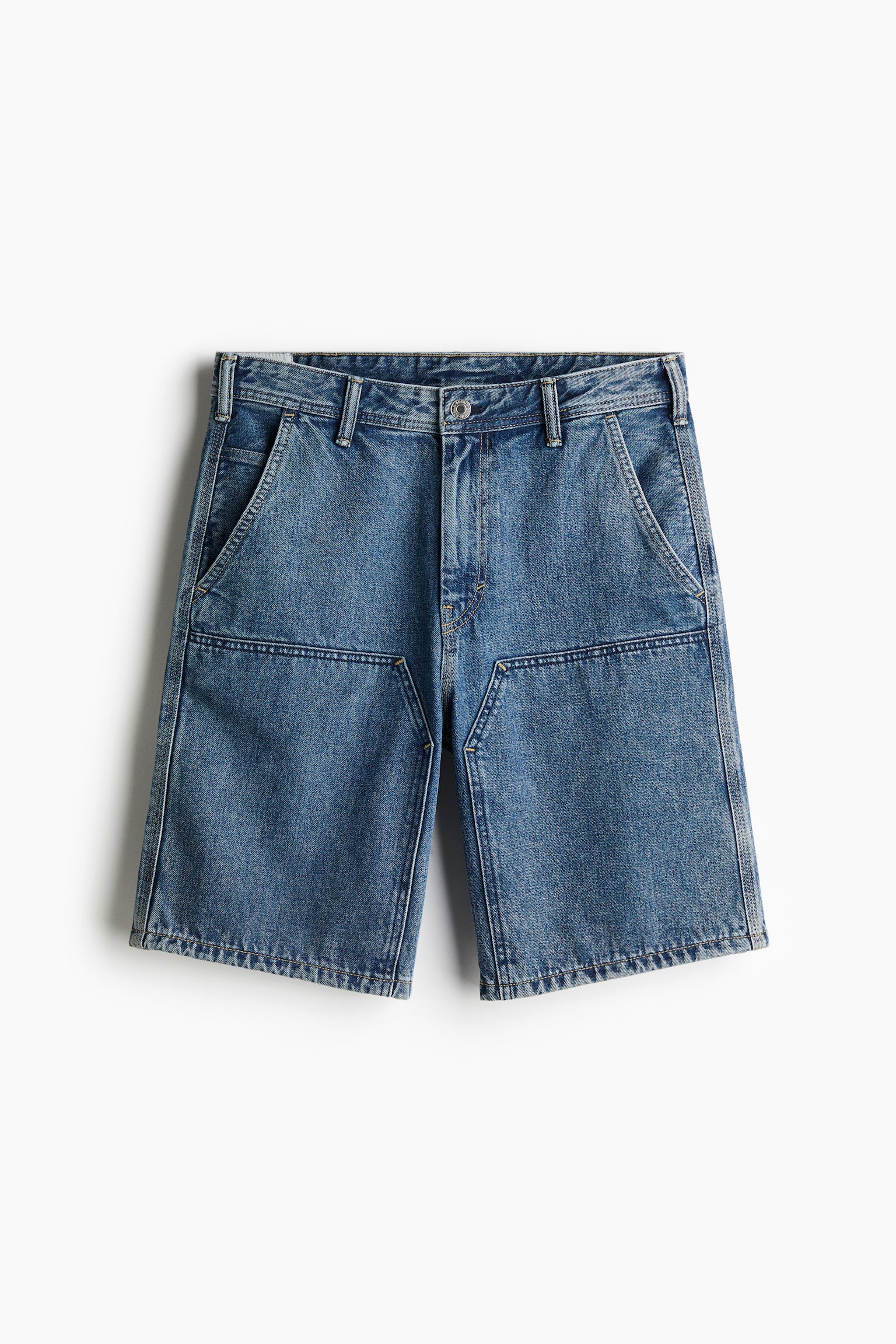 Relaxed Denim worker shorts - Denim blue - 2