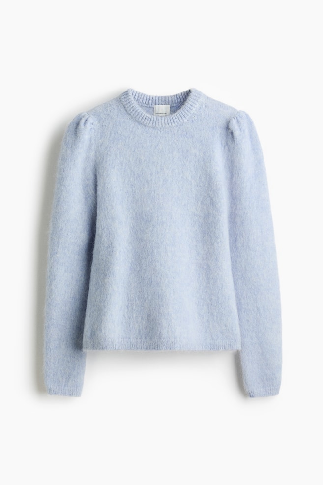 Pullover aus Mohairmix - Hellblau/Beige - 1