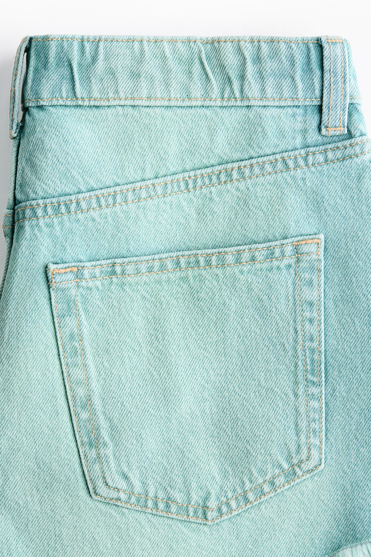 Frayed denim shorts - Light denim blue/Cream/Brown - 3