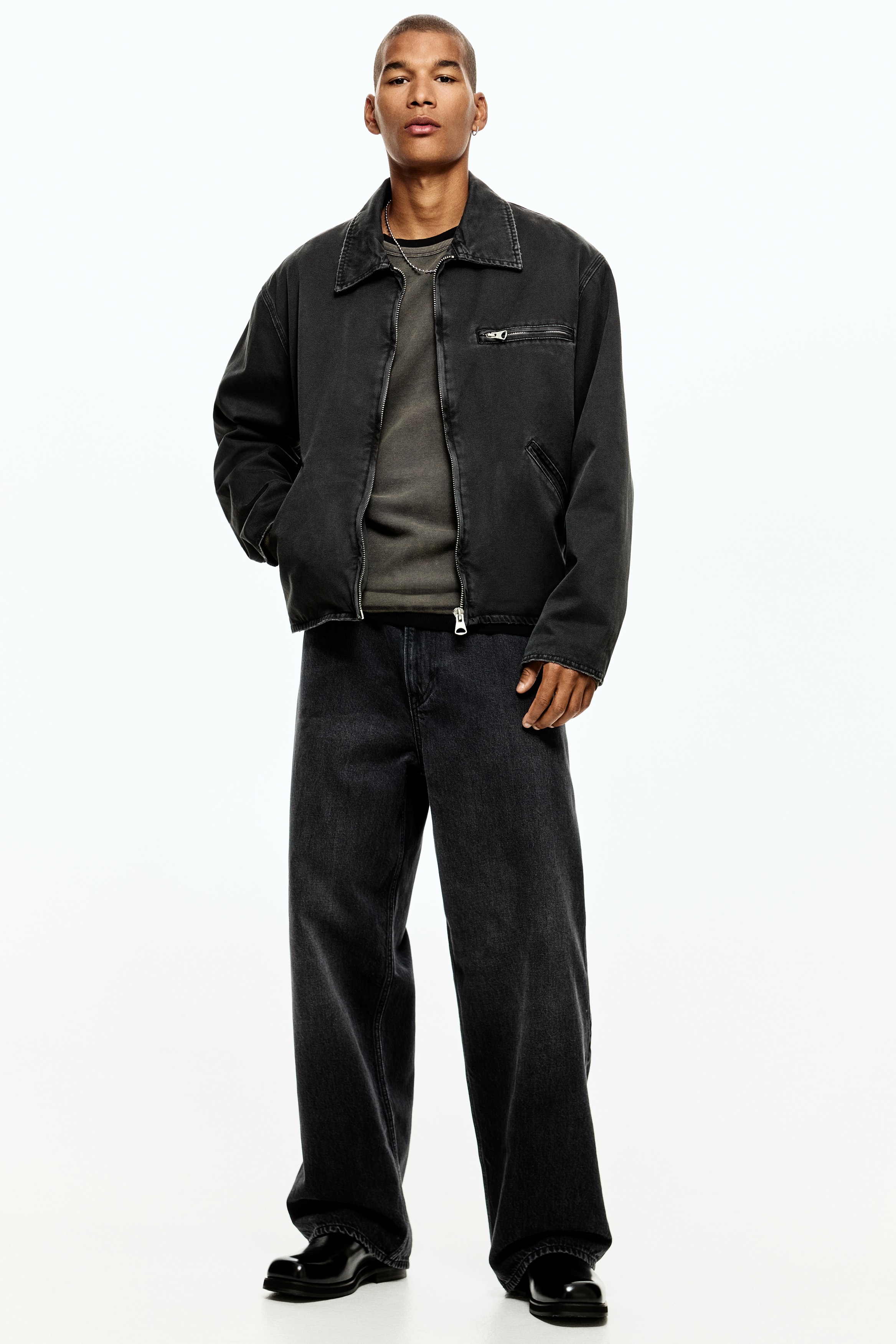 Men - Black Baggy Jeans - Size: 34/32  - H&M