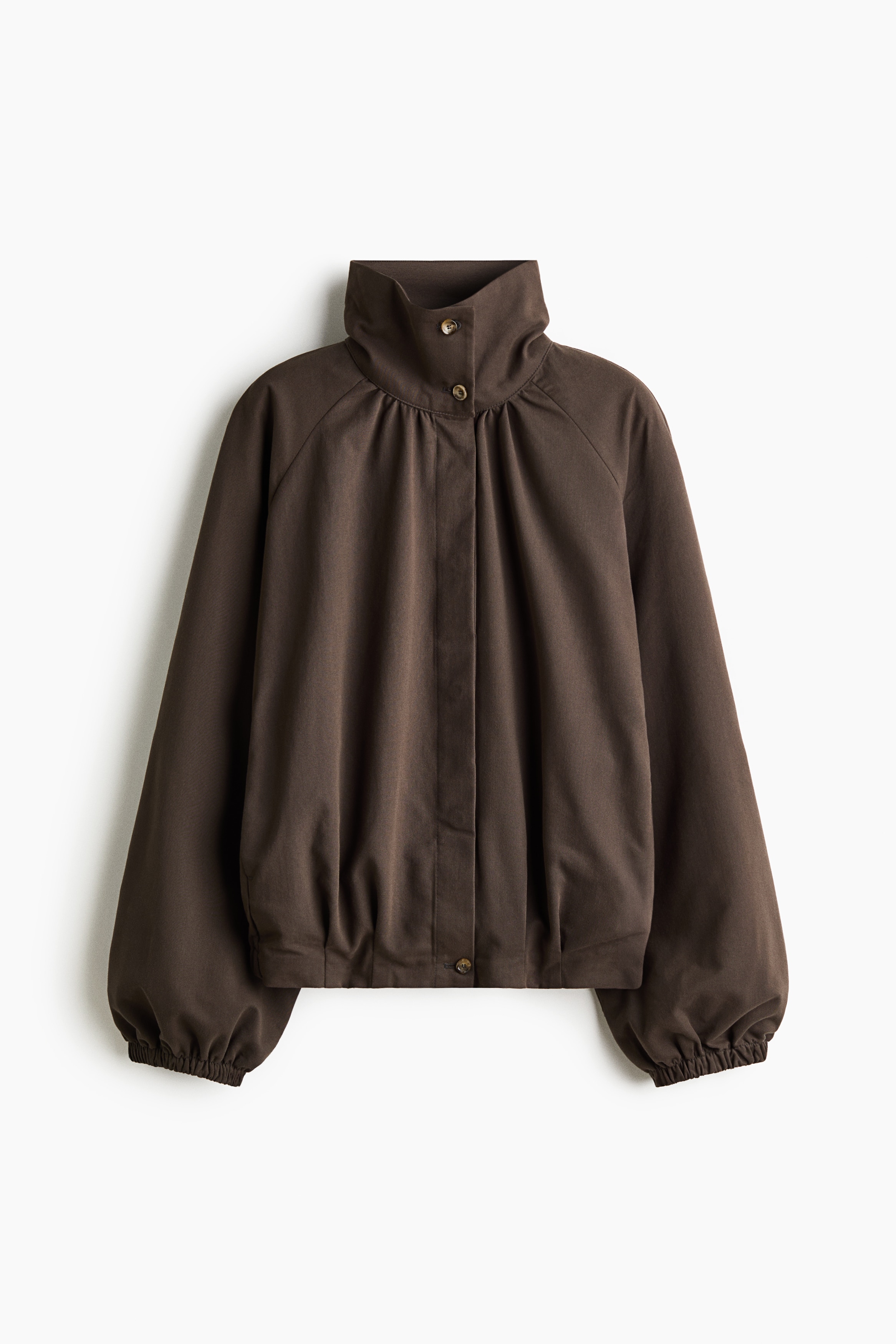 Balloon-sleeved funnel-collar jacketModel