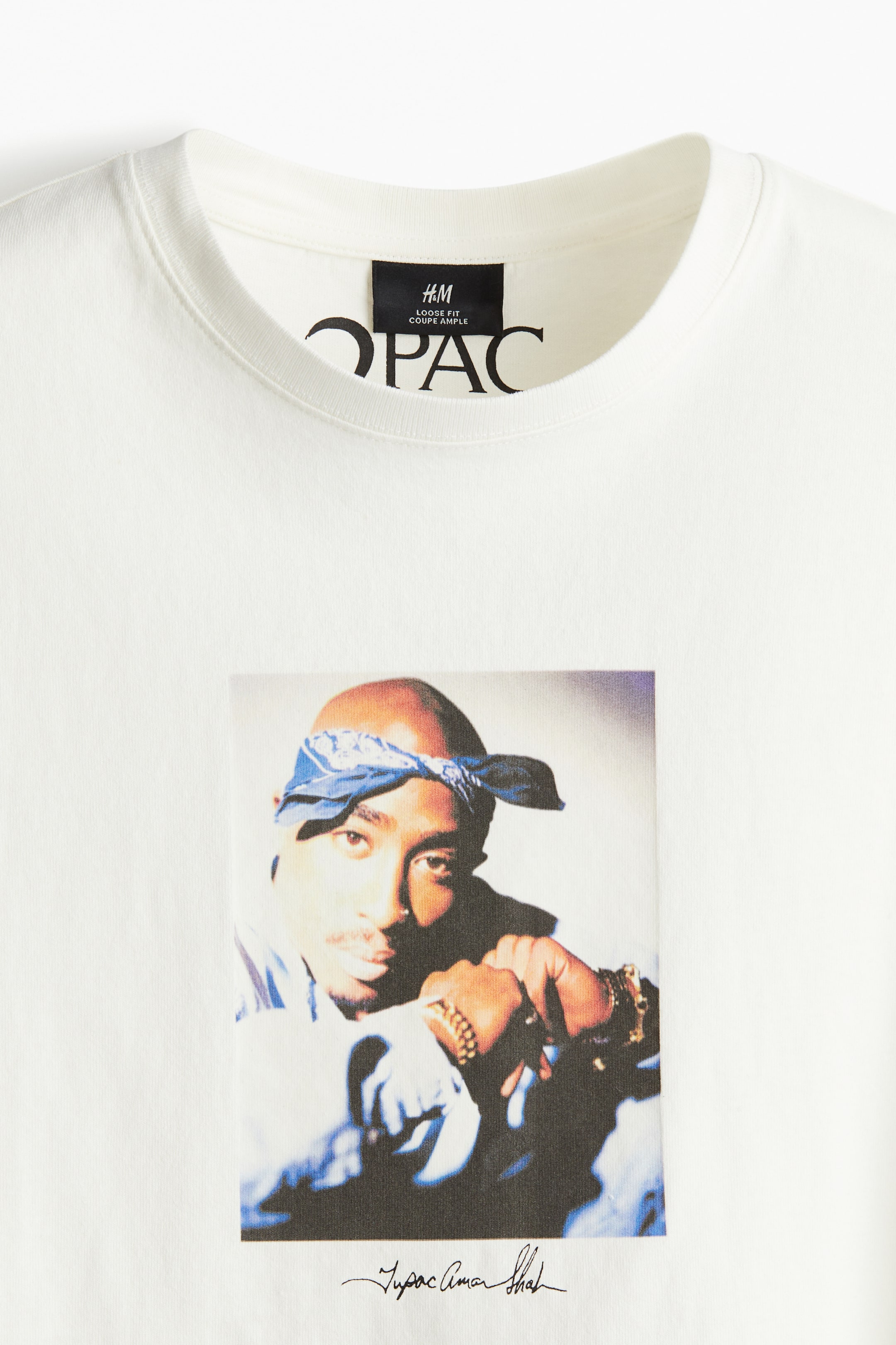 Loose Fit Printed T-shirt - White/2Pac - Men | H&M GB