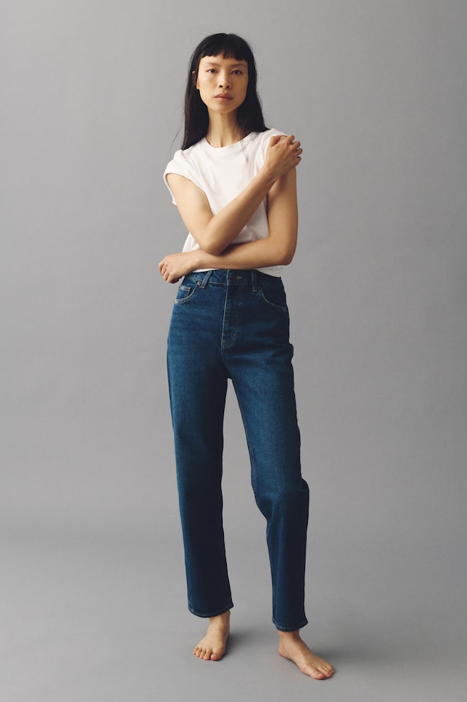 Mom Slim Fit High Waist Ankle Jeans - Denim blue/Denim blue/Dark denim grey/Dark denim blue/White/Light denim blue/Denim blue/Denim blue/Light denim blue/Washed black/Denim blue - 4