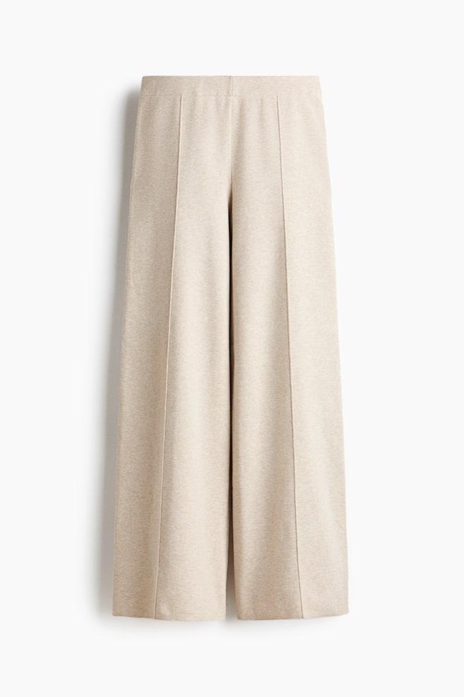 Pantaloni ampi in maglia fine - Beige chiaro mélange/Grigio scuro mélange/Bordeaux/Blu navy - 1