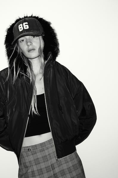 Hooded bomber jacket