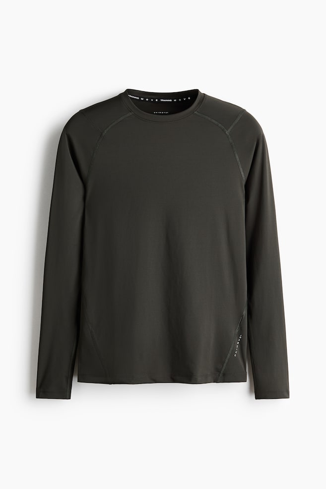 Compression Fit Sports Shirt with DryMove™ - Dark olive/White/Black - 1