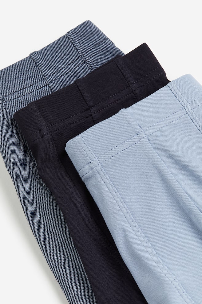 5-pack cotton short trunks - Light blue/Black/Grey/Black/Burgundy/Dark grey/Black - 3