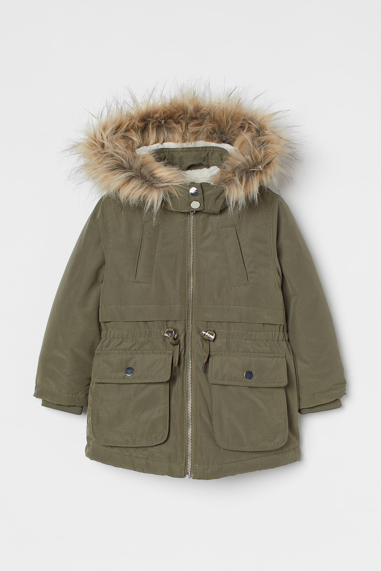 Padded Parka - Long sleeve - Knee-length - Khaki green - Kids | H&M US