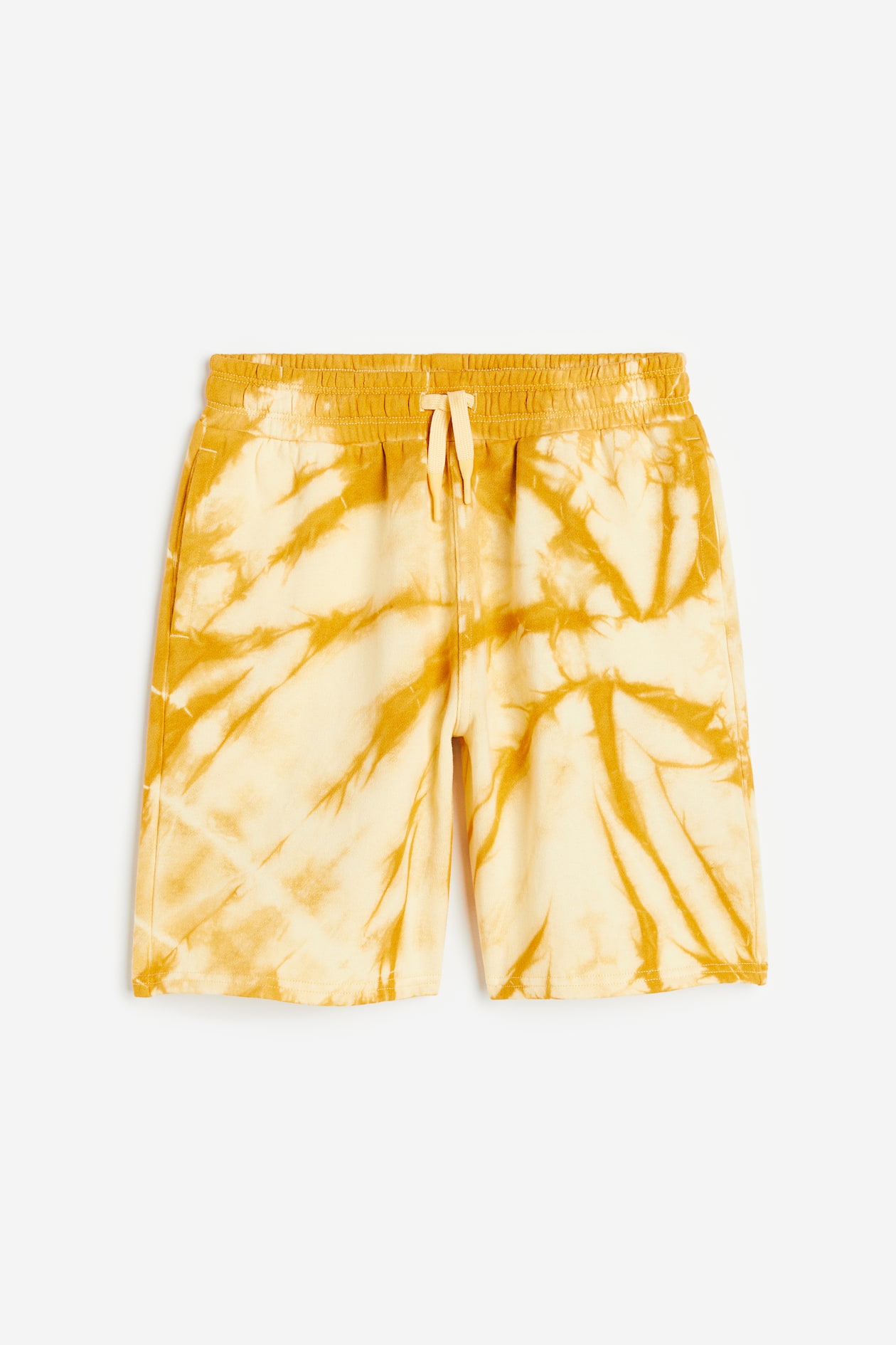 Patterned Sweatshorts Mustard yellow/tie-dye Kids H&M US
