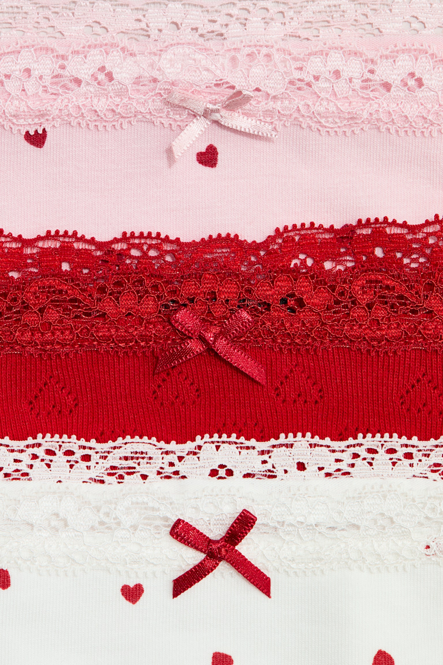 3-pack cotton briefs - Red/Hearts/White/Light grey marl/Floral/Blue/Floral/Light pink/Bows/Light pink/Floral/Blue/White/White/Floral/Pink/Strawberries - 2