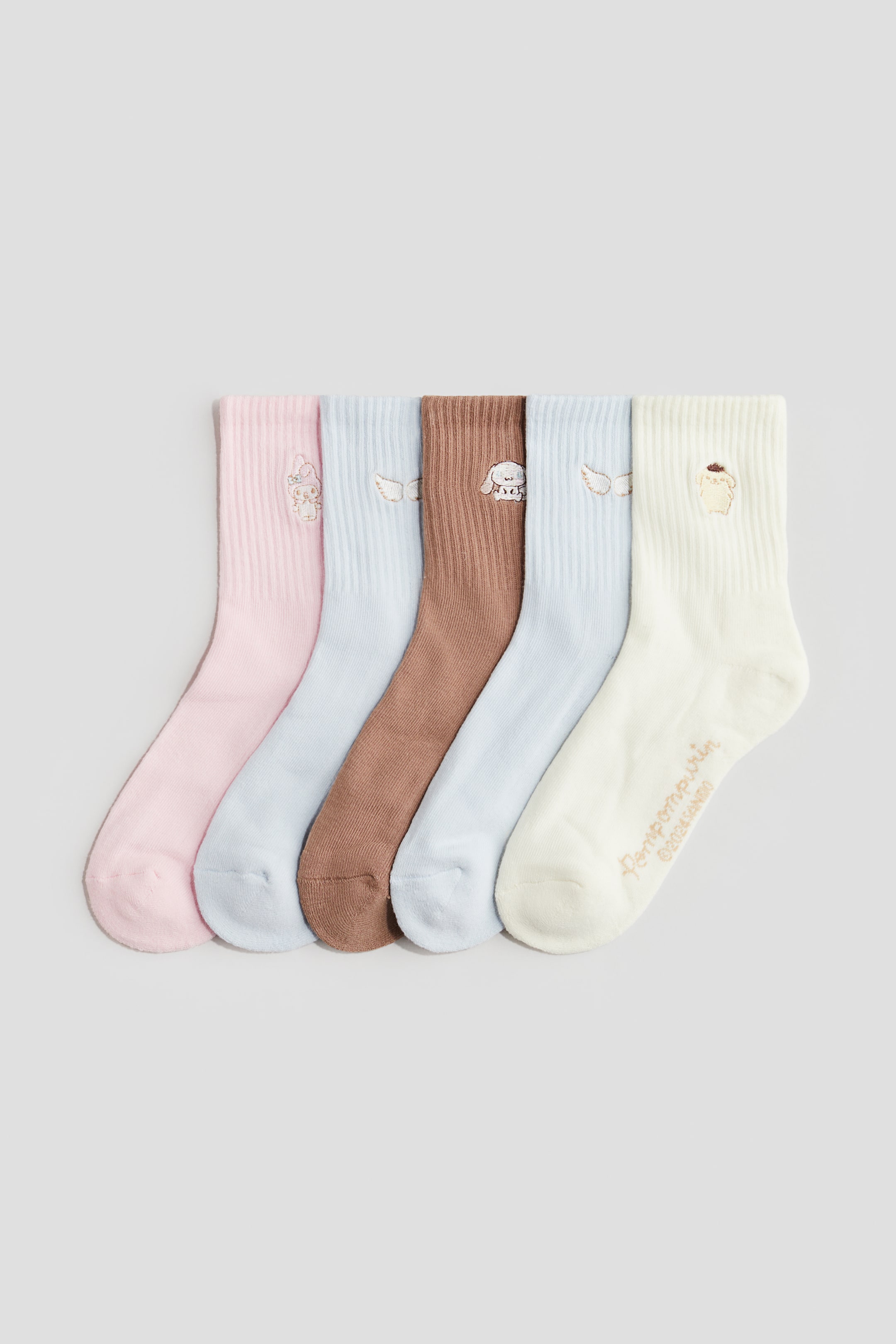 5-pack Appliquéd Socks