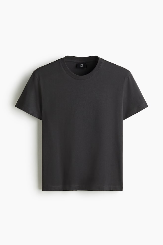 Slim-Fit Cropped T-Shirt - Black - 1