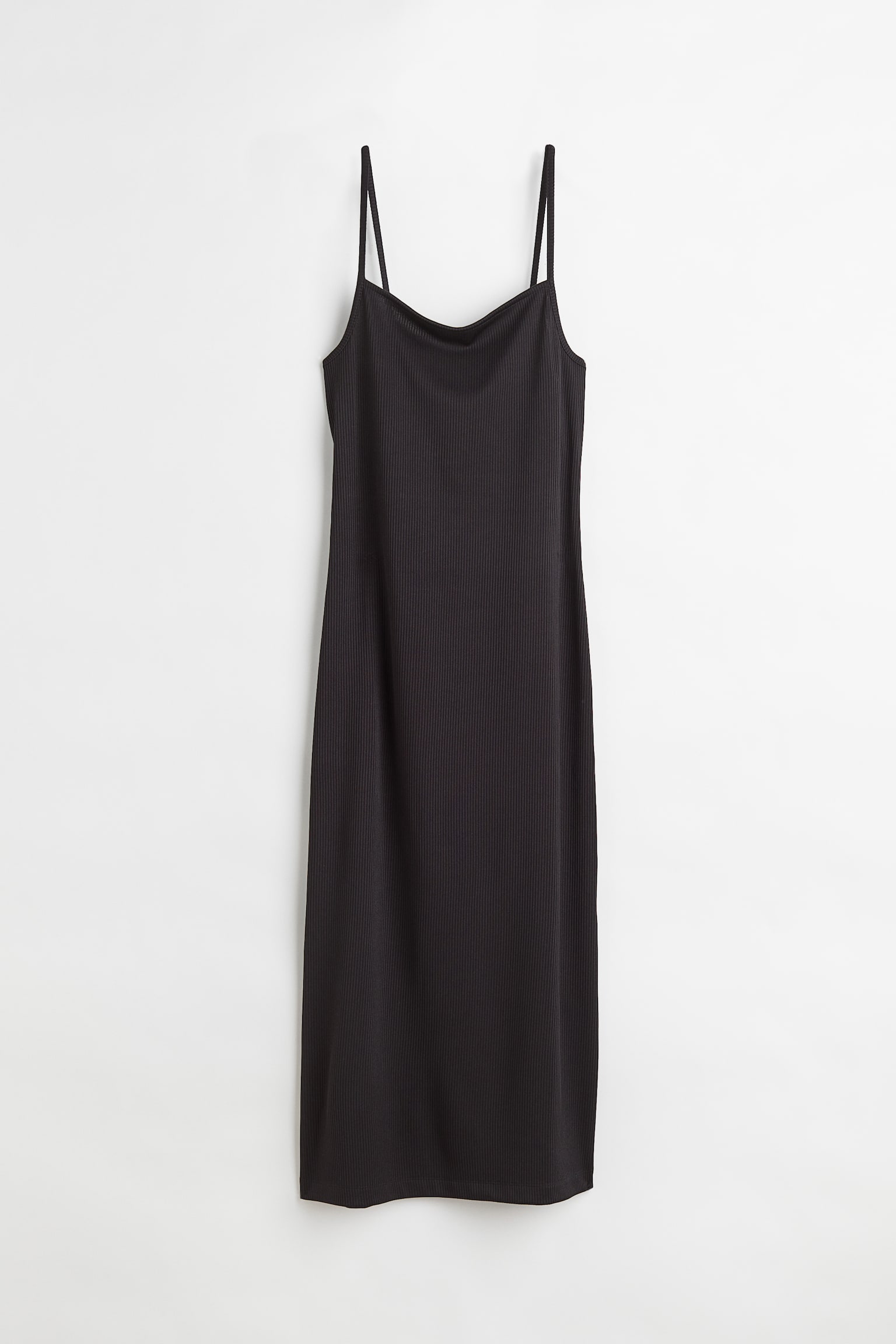 Open-backed ribbed jersey dress - Black/Mint green - 1