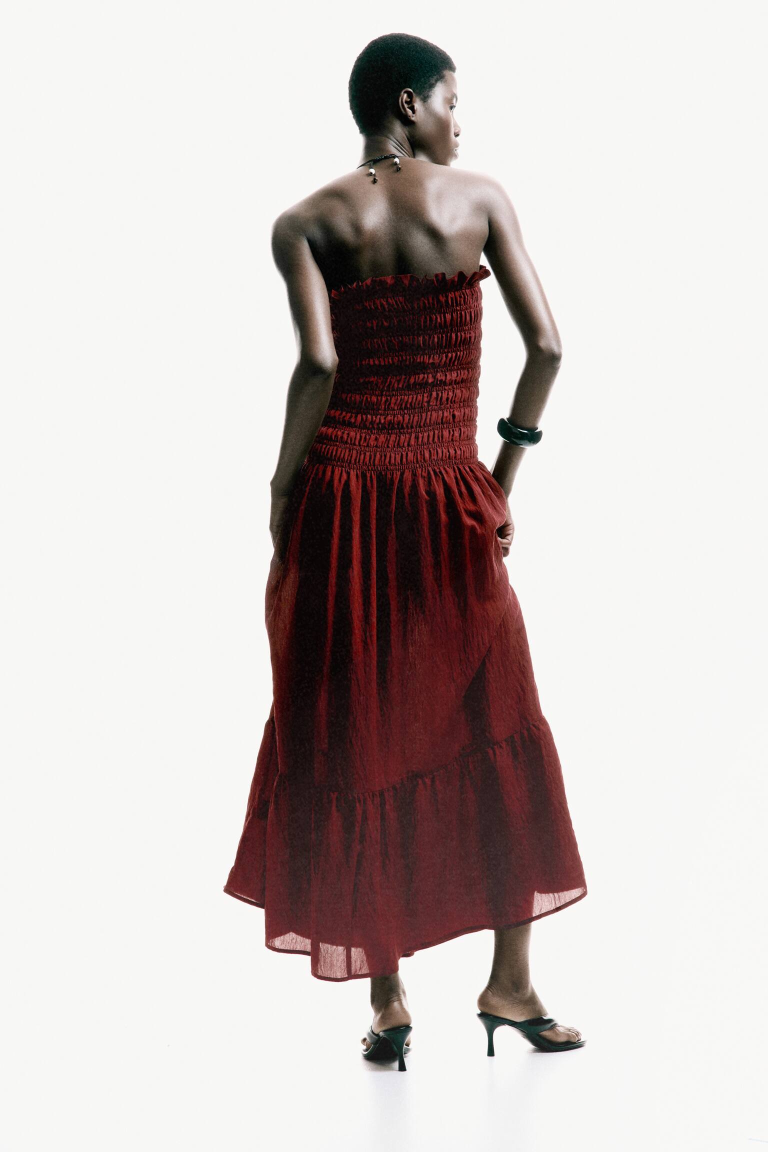 Smocked bandeau dress - 4