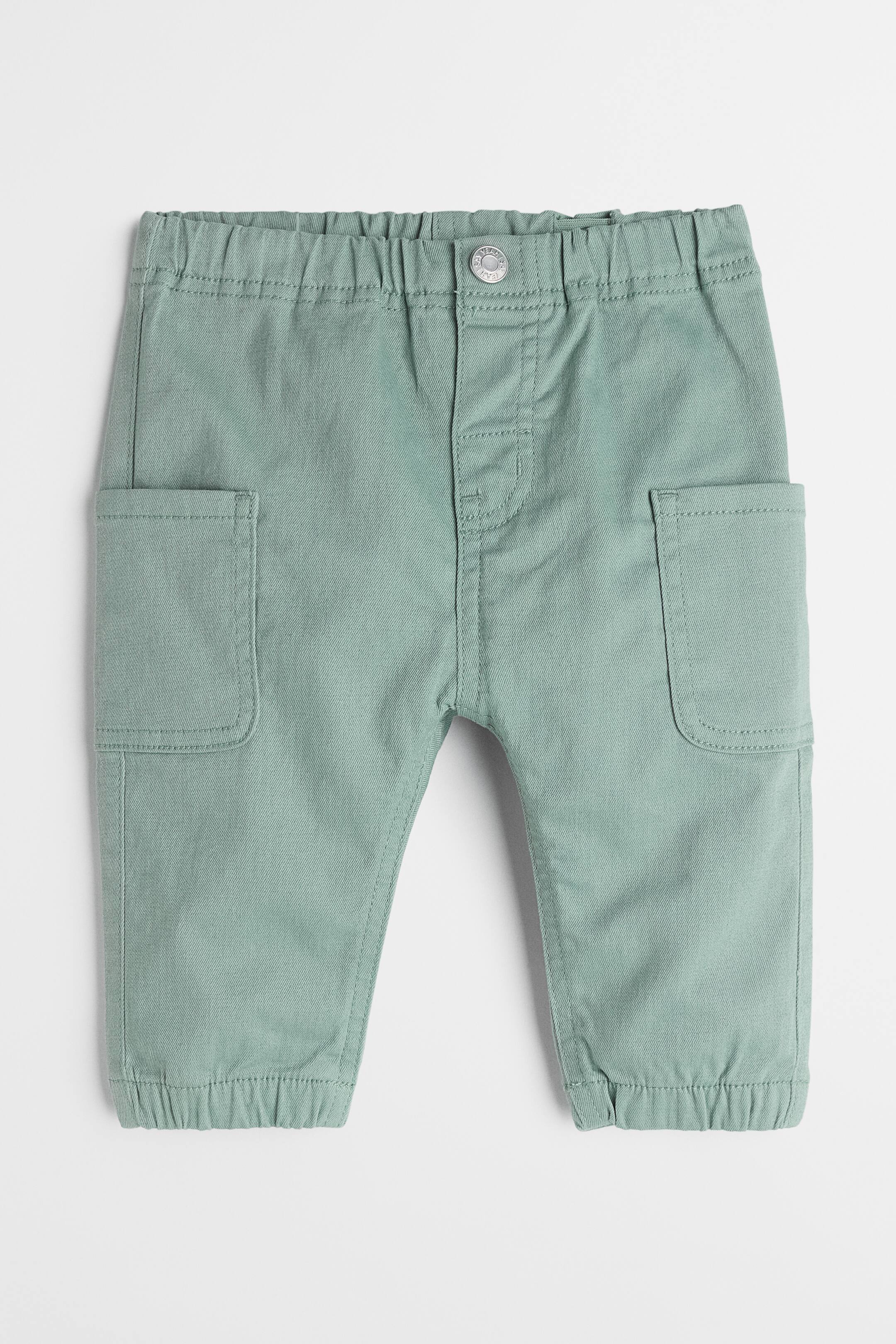 查看大圖: 褲管袋斜紋長褲 - 暗綠色 - Kids | H&M 1