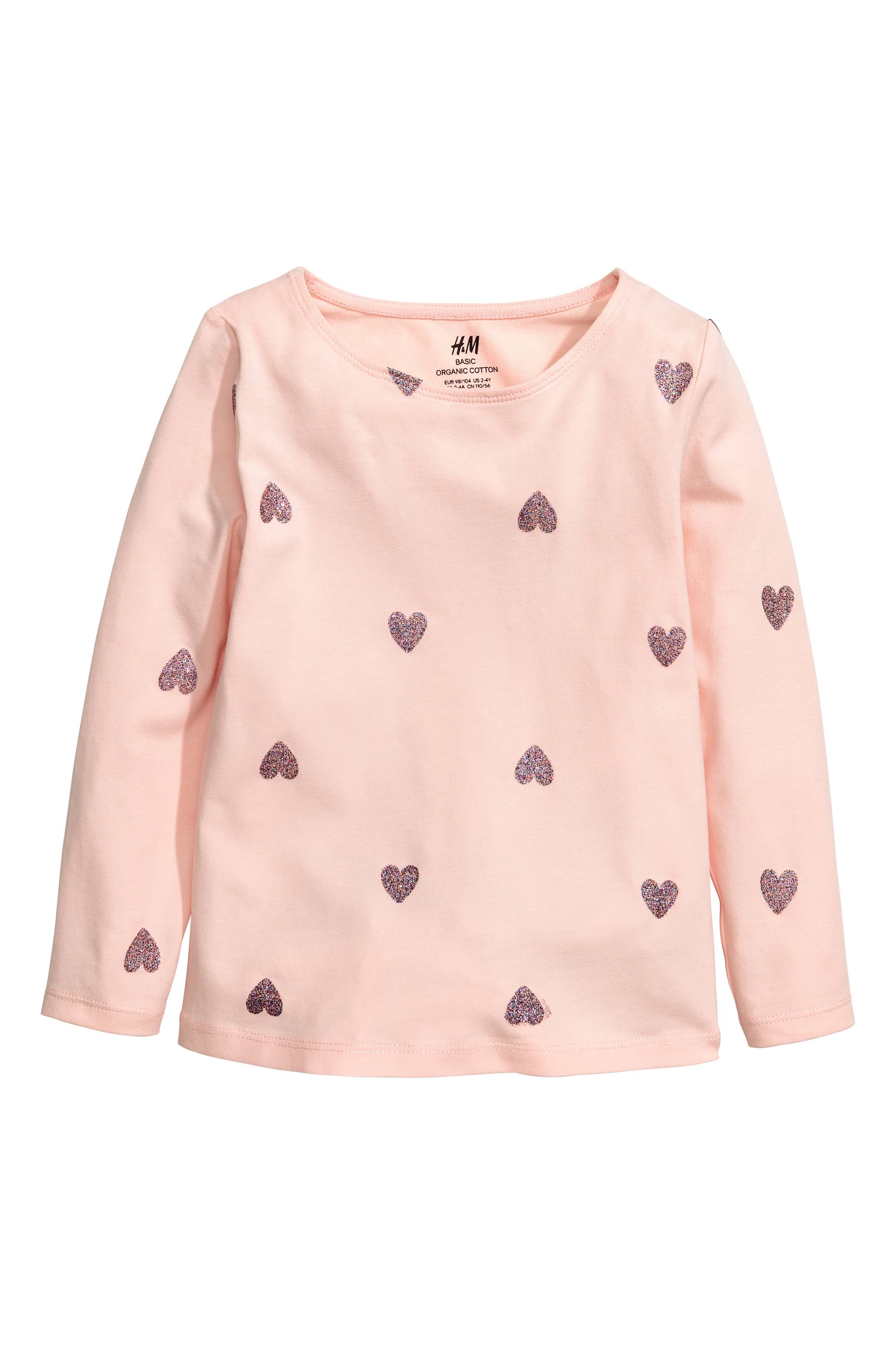 View larger image: 2-pack jersey tops - Light pink/Hearts - Kids | H&M GB 1