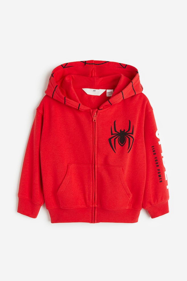 Printed zip-through hoodie - Red/Spider-Man/Light beige/Mickey Mouse - 2